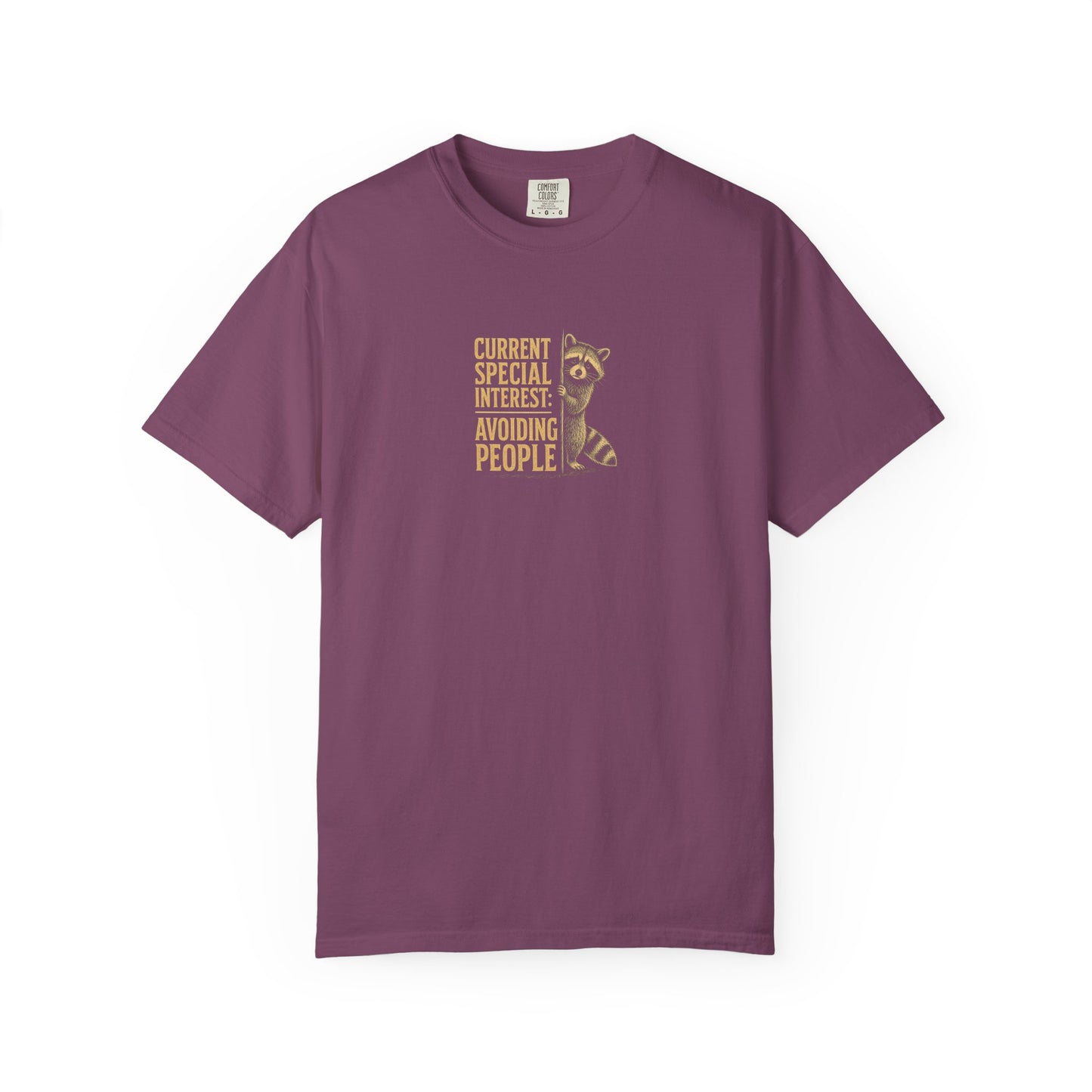 Avoiding People T-Shirt — Funny Introvert Raccoon Graphic Tee