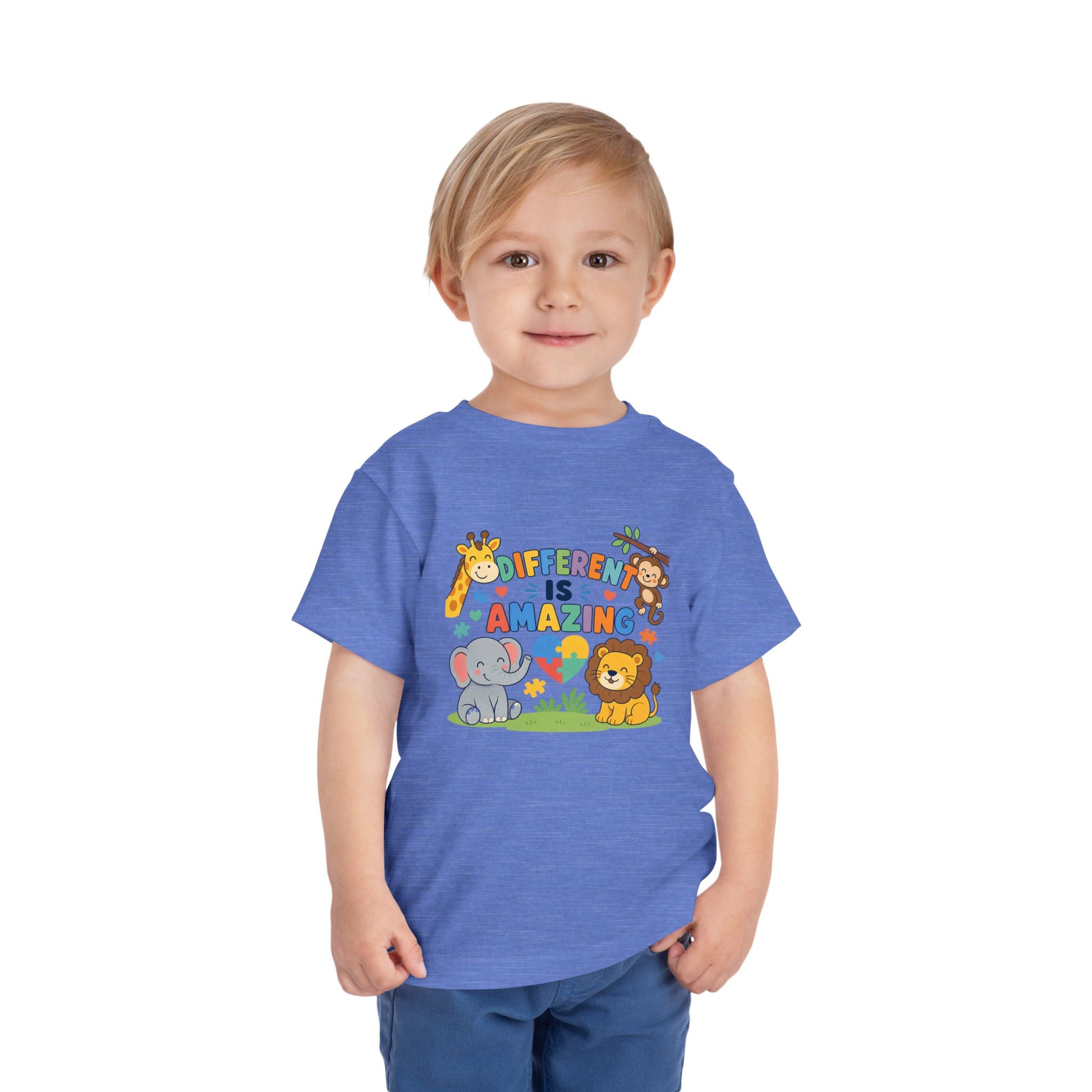 Toddler Tee — "Different Is Amazing" Jungle Animals Graphic image 22