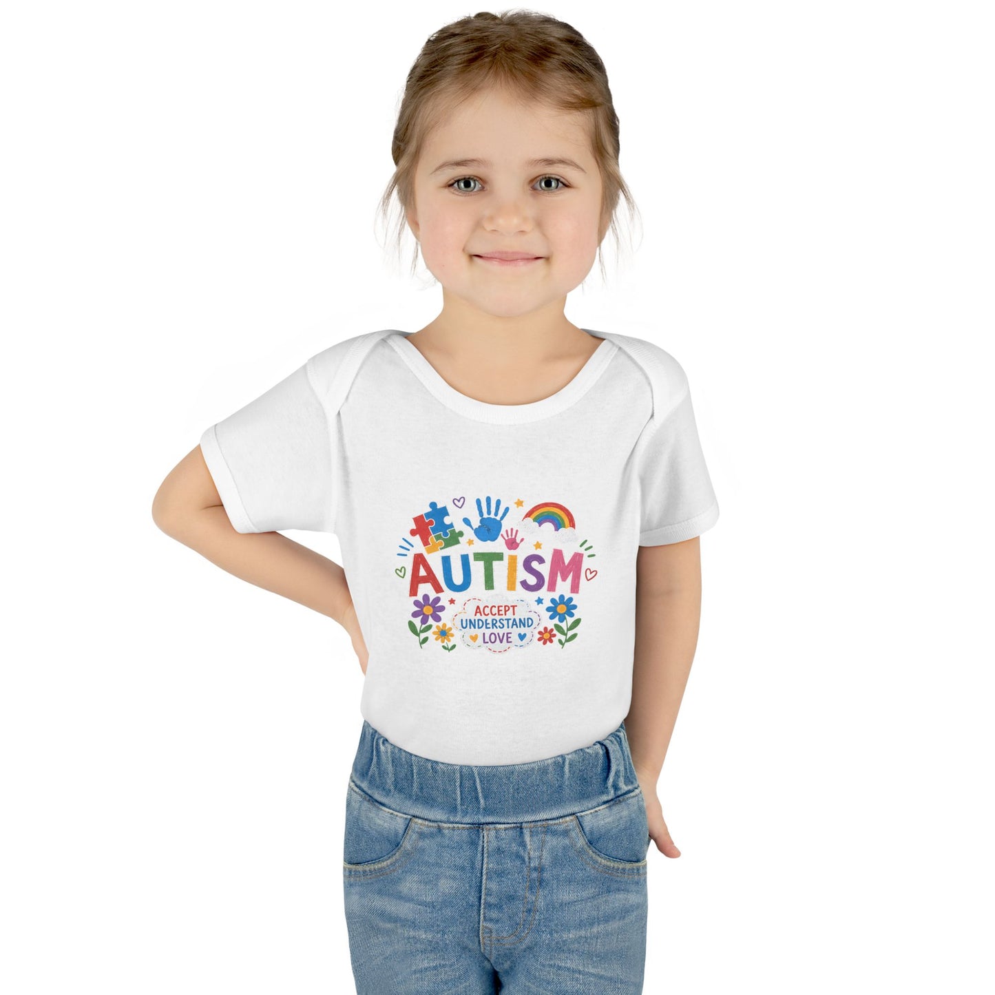 Autism Awareness Infant Bodysuit — 'Accept Understand Love' Colorful Design image 6