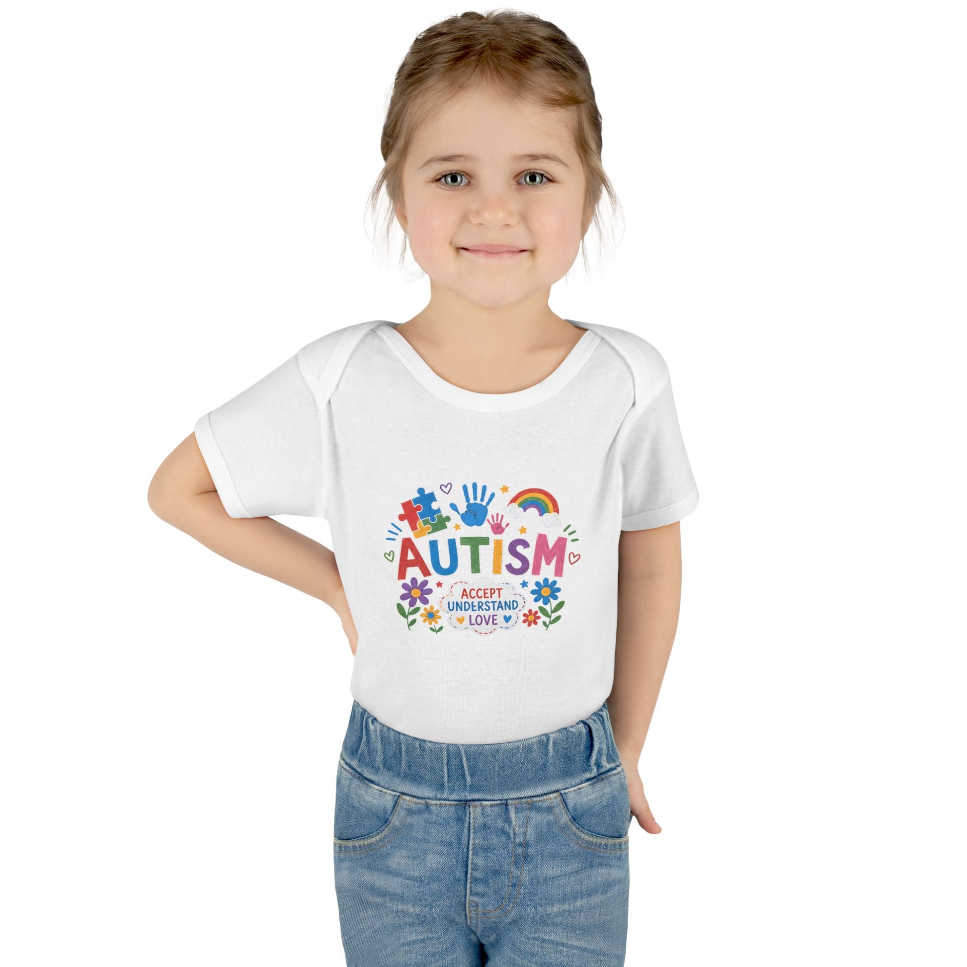 Autism Awareness Infant Bodysuit — 'Accept Understand Love' Colorful Design image 6