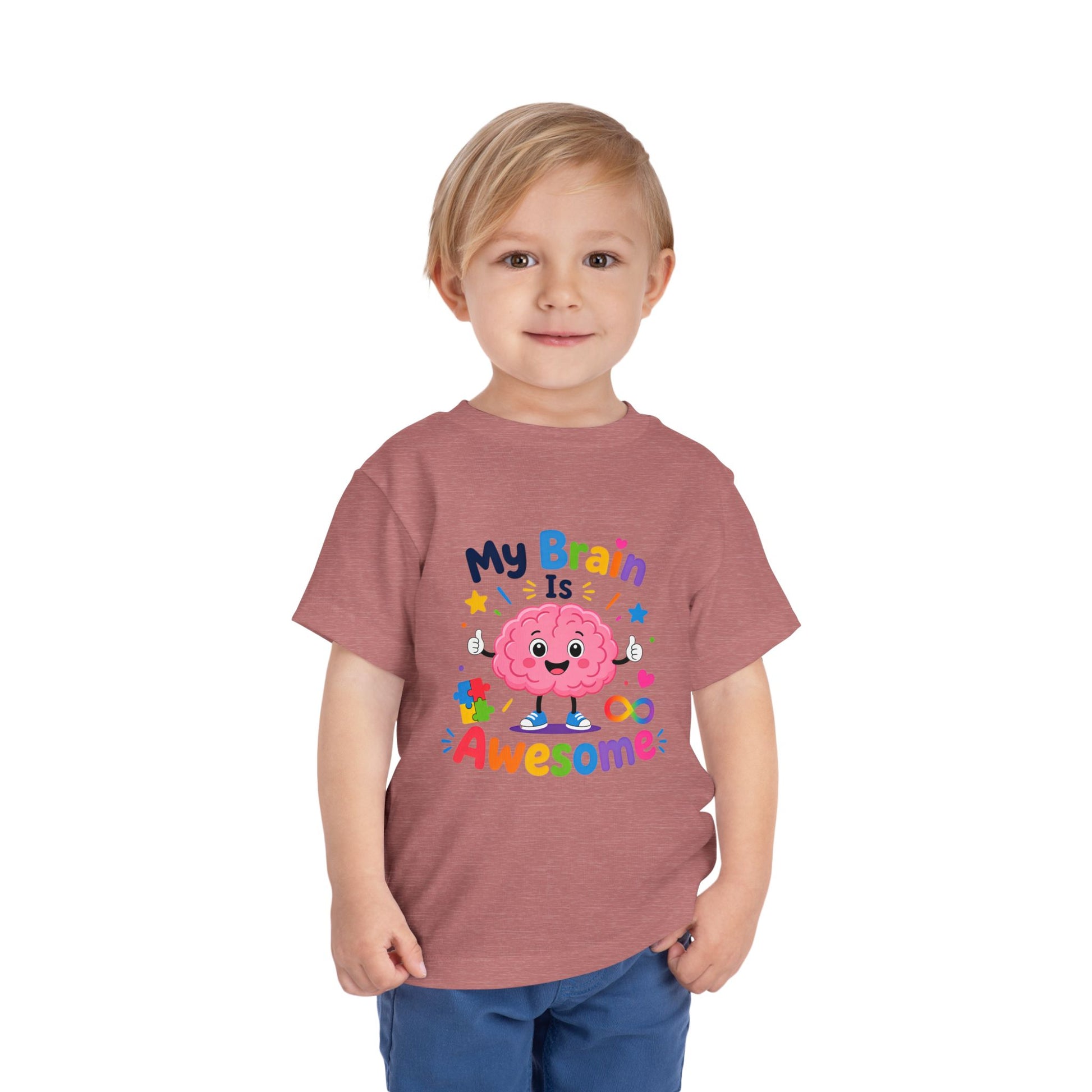 Toddler Tee — "My Brain Is Awesome" Cute Brain Graphic Kids T‑Shirt image 22