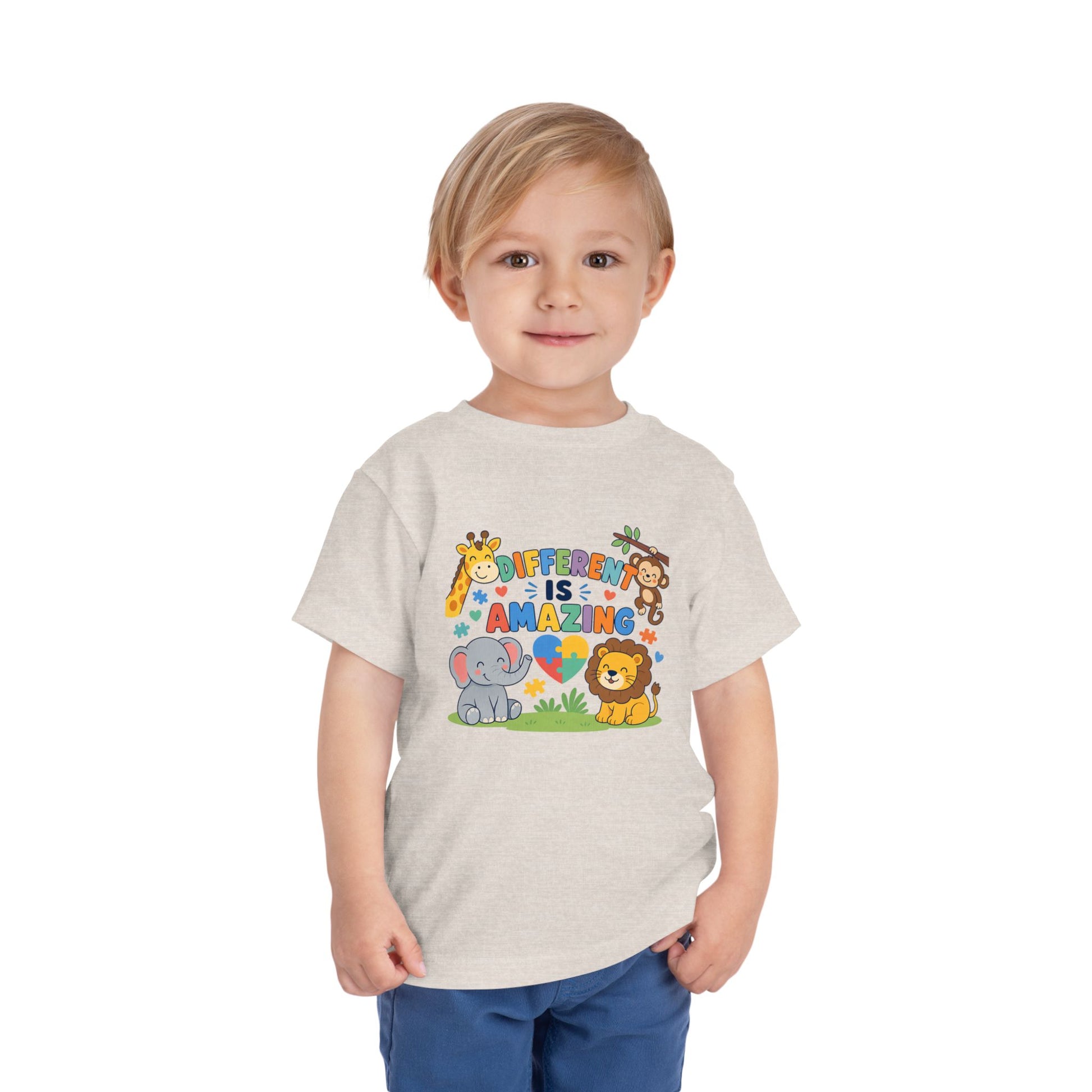 Toddler Tee — "Different Is Amazing" Jungle Animals Graphic image 10