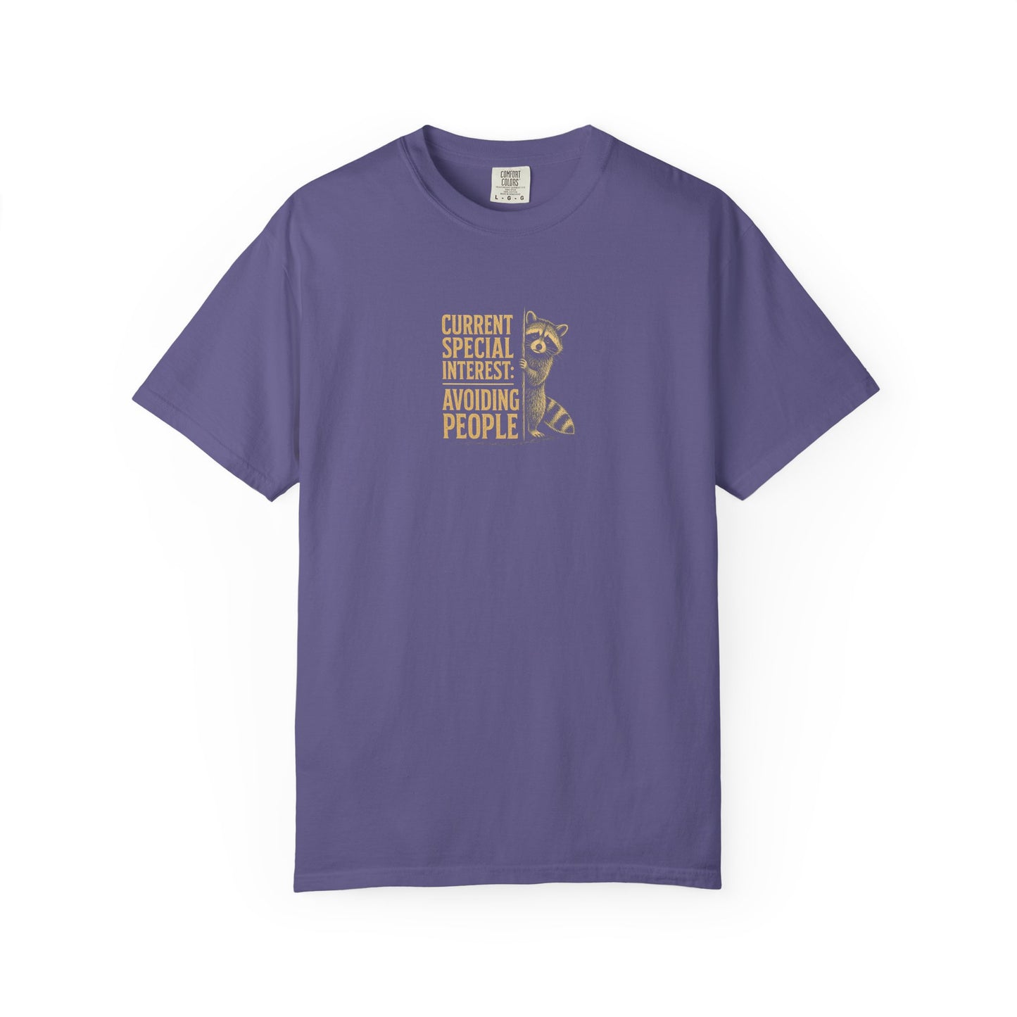 Avoiding People T-Shirt — Funny Introvert Raccoon Graphic Tee
