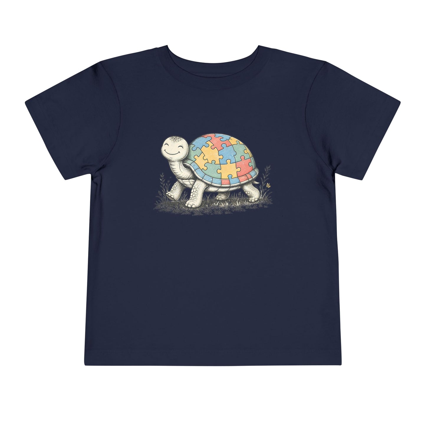Autism Awareness Turtle Toddler Tee - Navy, 3T image