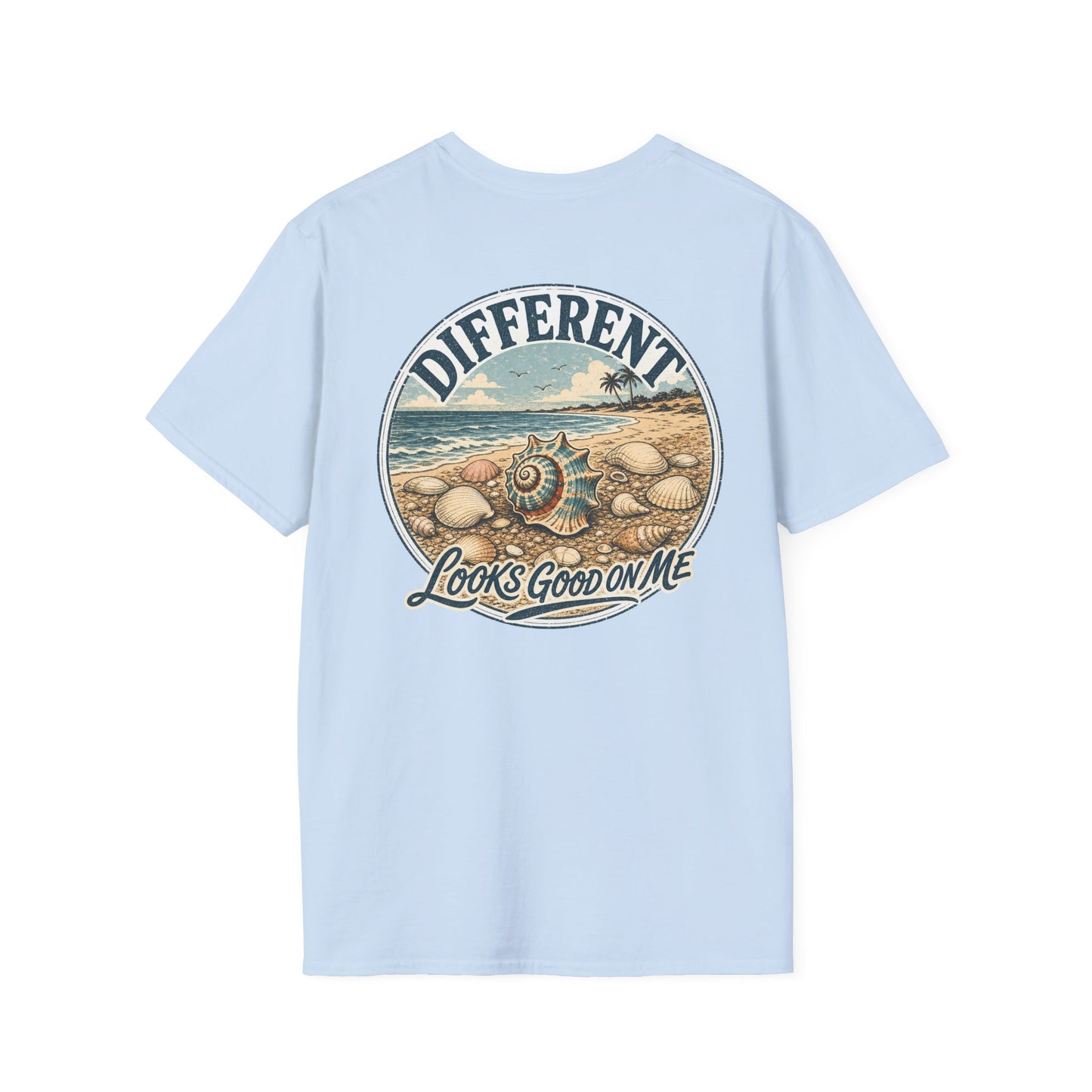 "Different Looks Good On Me" Vintage Seashell Graphic Tee