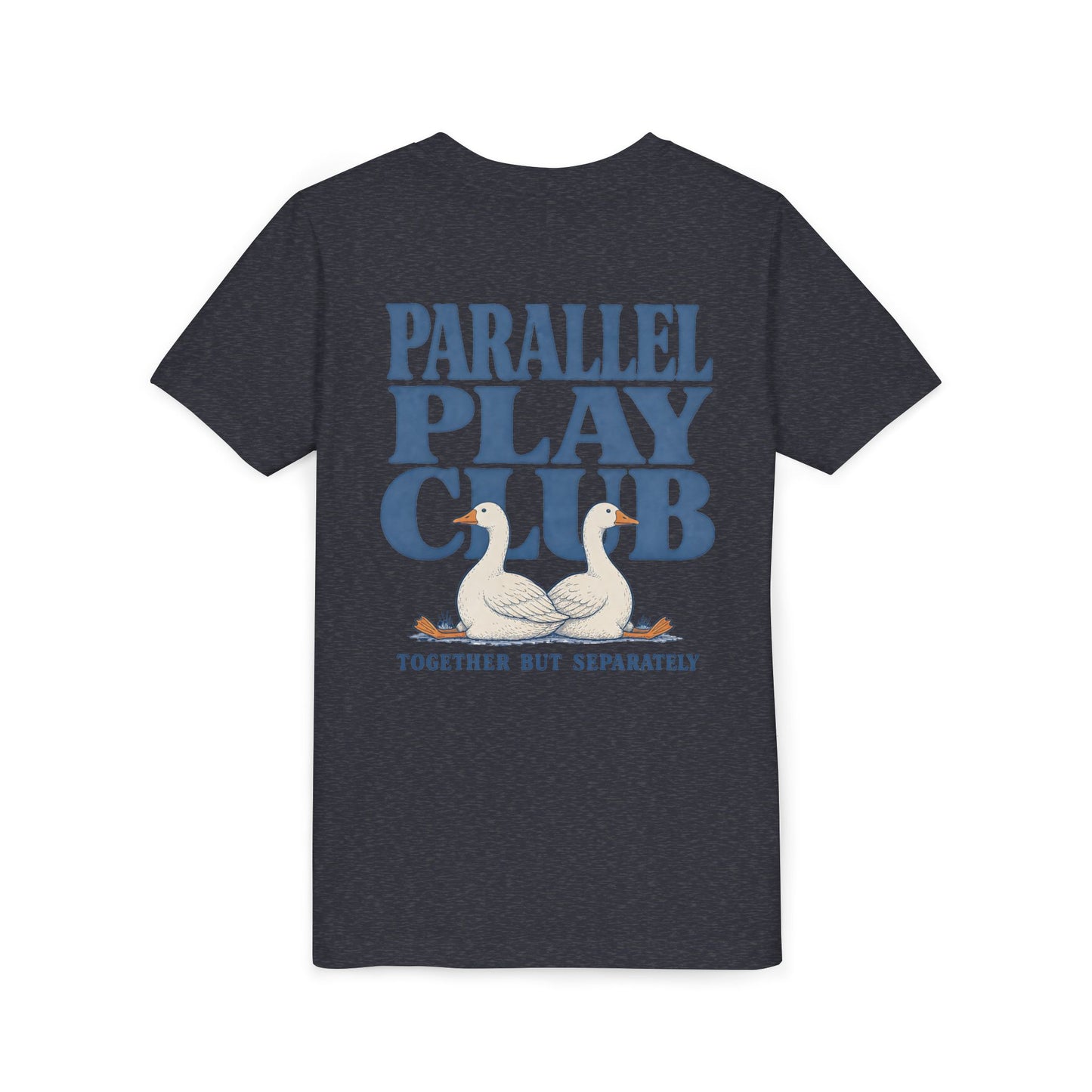 Youth Tee — "Parallel Play Club" Silly Goose Graphic Kids Shirt (Together But Separately)