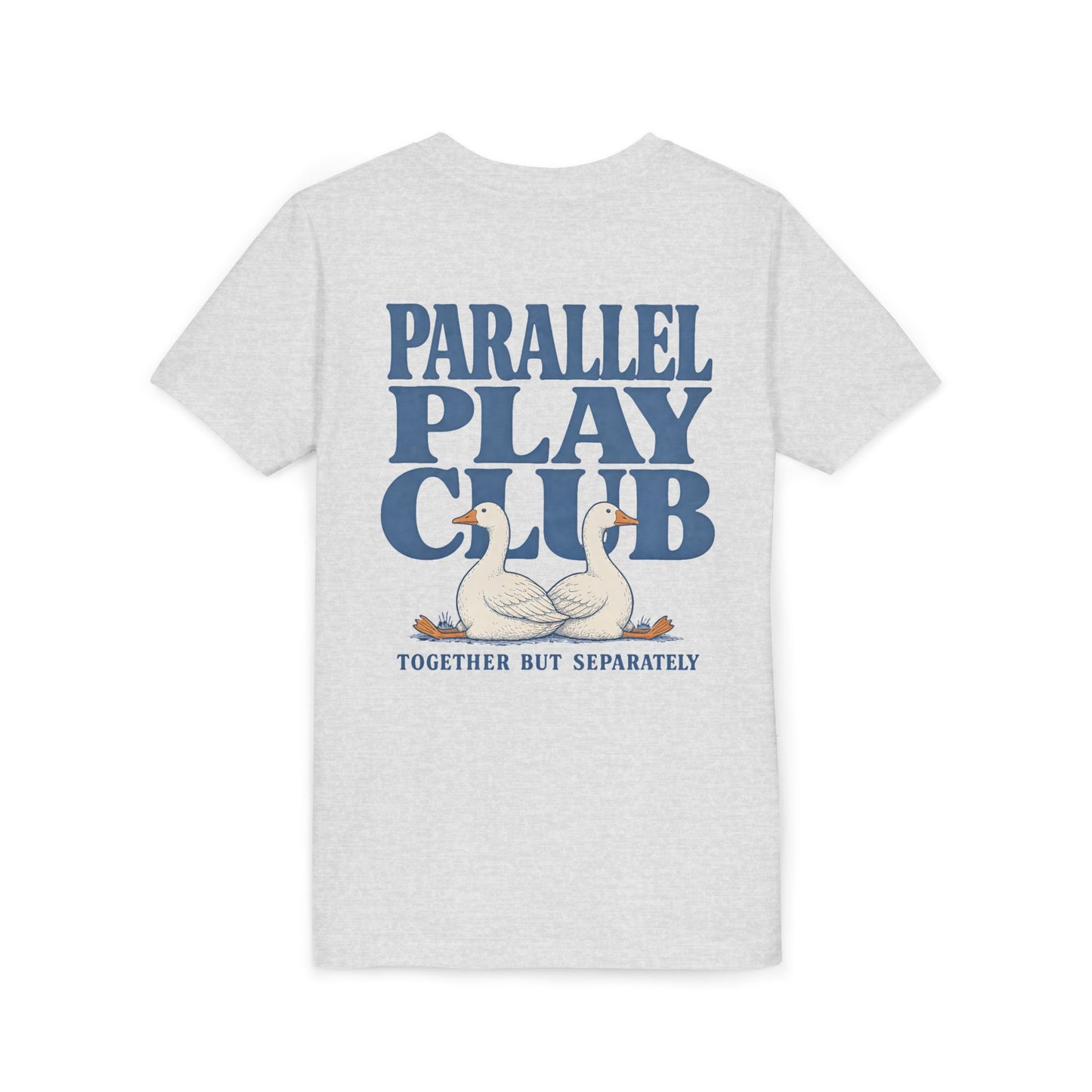 Youth Tee — "Parallel Play Club" Silly Goose Graphic Kids Shirt (Together But Separately)