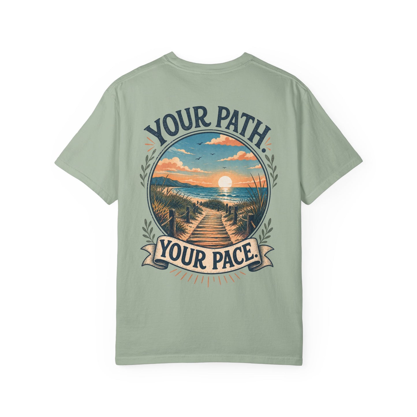 Your Path, Your Pace T-Shirt — Scenic Beach Sunset Graphic Tee