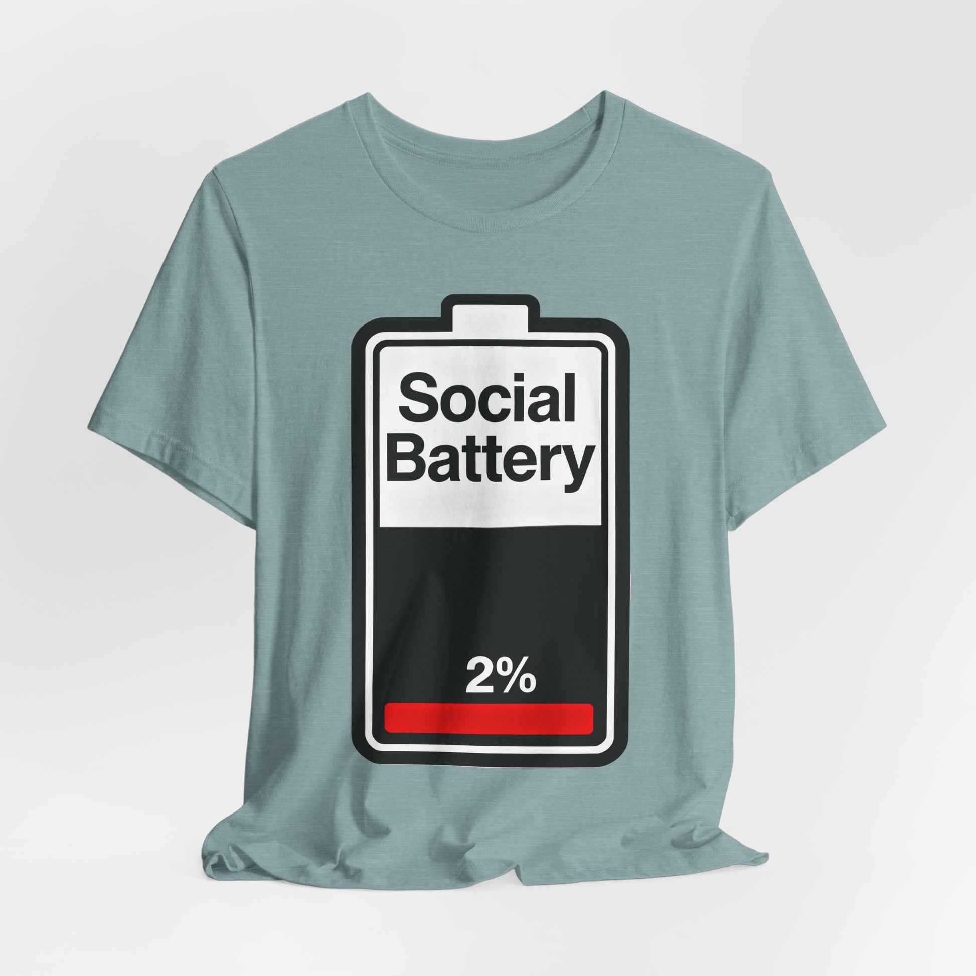 Social Battery 2% T-Shirt — Funny Introvert Low Energy Tee image 31