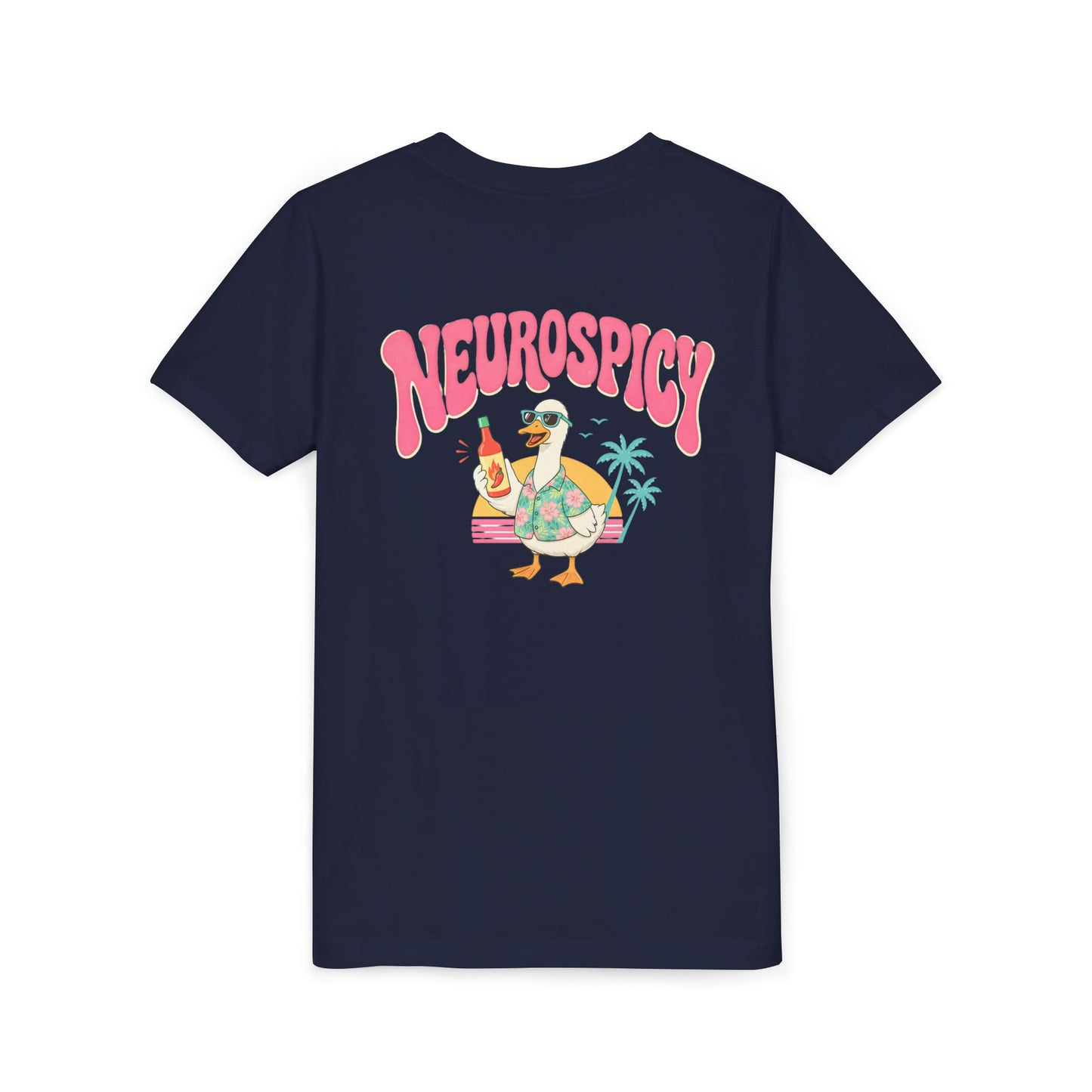 Neurospicy Silly Goose Youth Tee — Cute Tropical Graphic Kids T‑Shirt BACK PRINT