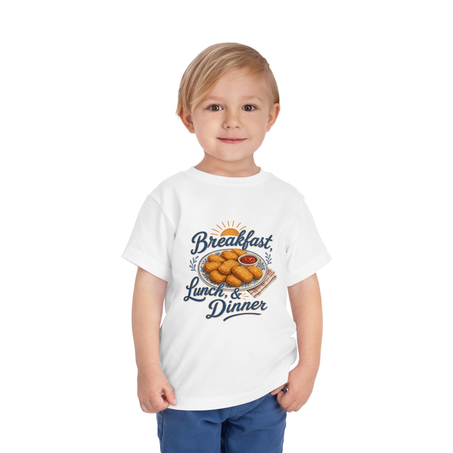 "Breakfast, Lunch & Dinner" Chicken Nugget Shirt Toddler Tee