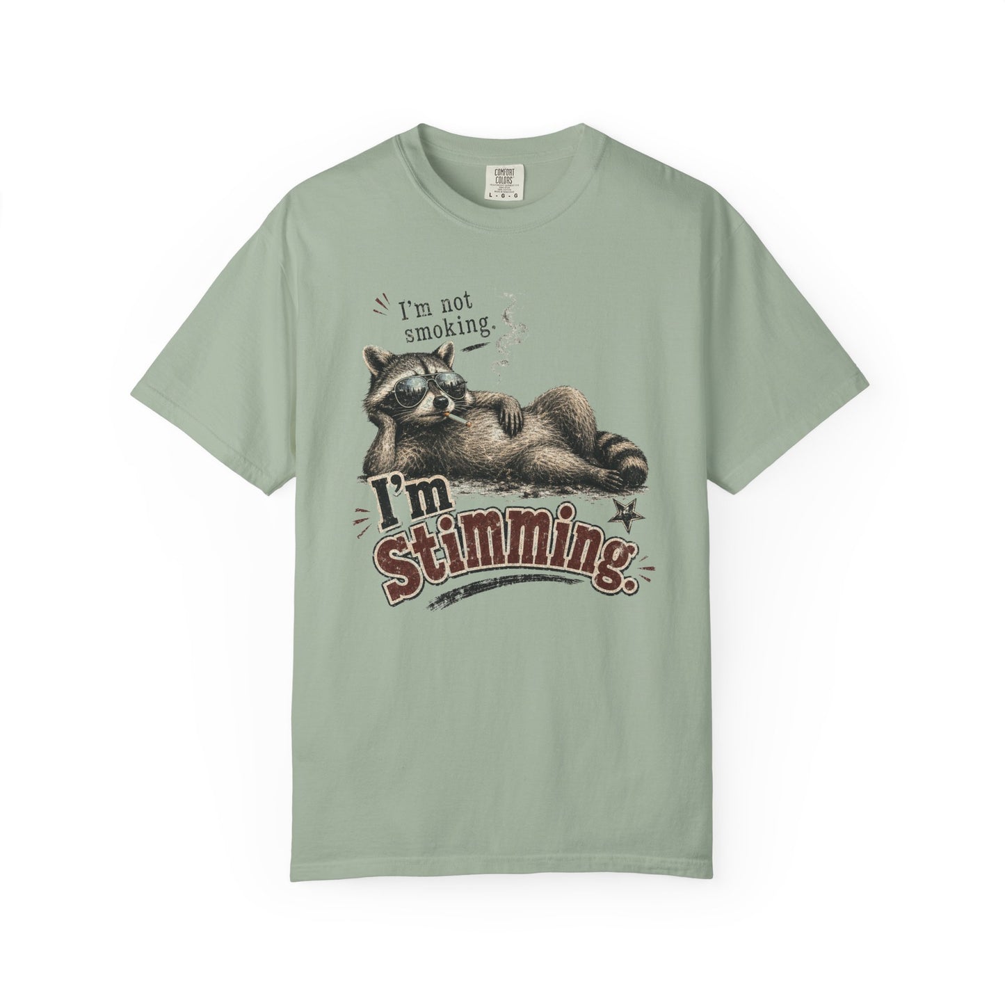 Raccoon 'I'm Stimming' Graphic T-Shirt — Funny Neurodiversity Pride Tee