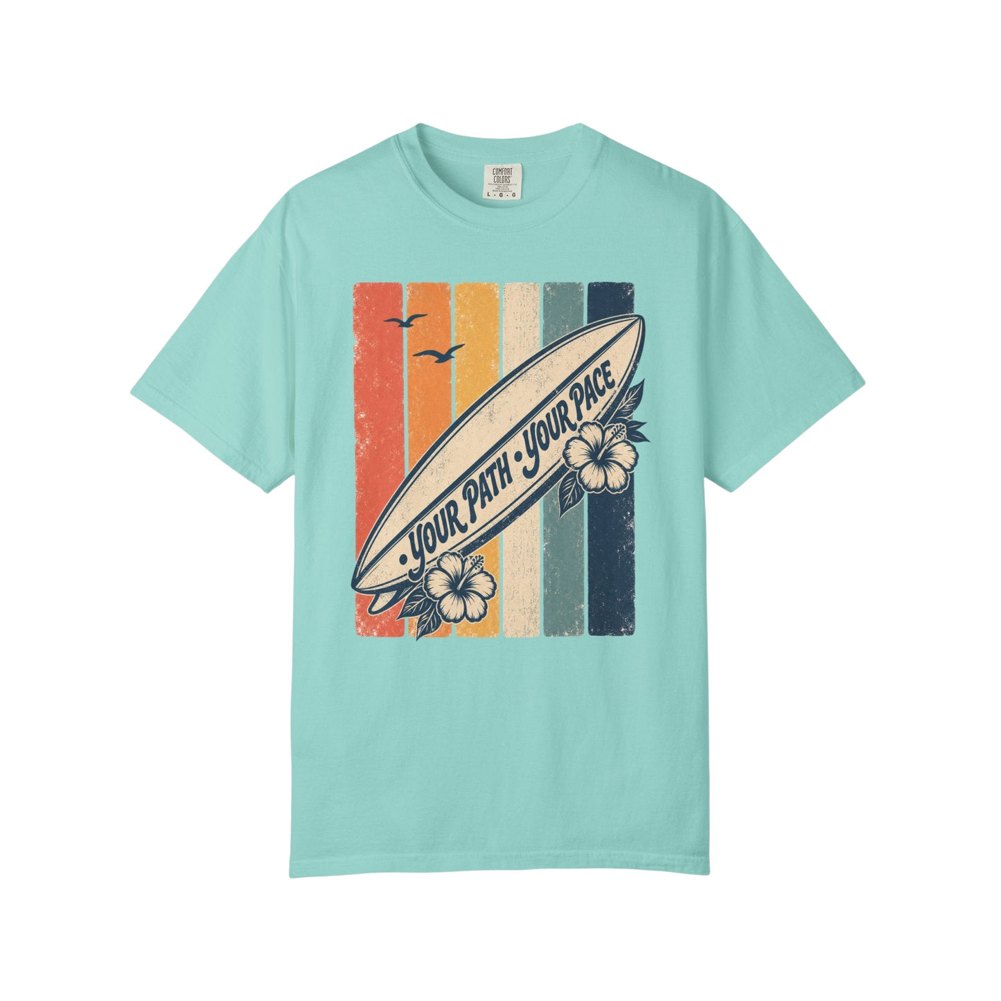 Surf Vintage Tee — “Your Path, Your Pace” Retro Beach T-Shirt
