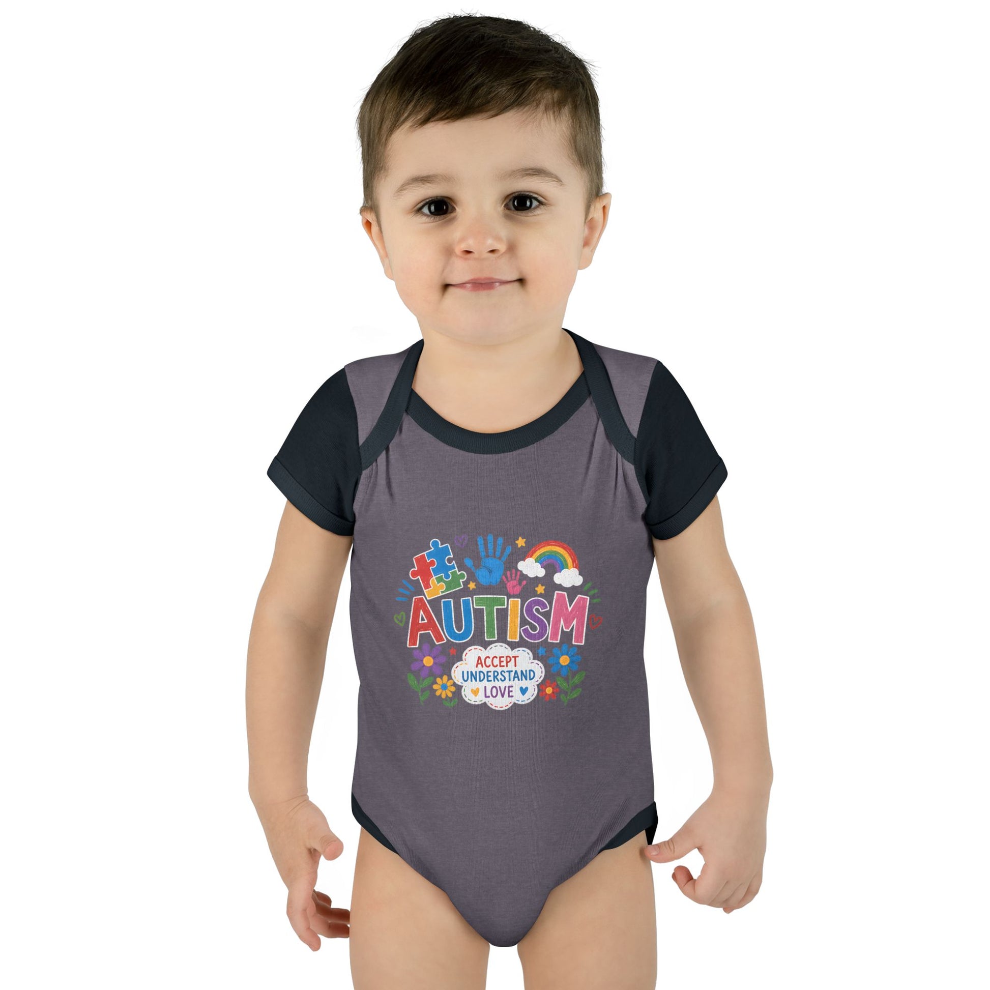 Autism Awareness Infant Bodysuit — 'Accept Understand Love' Colorful Design image 35