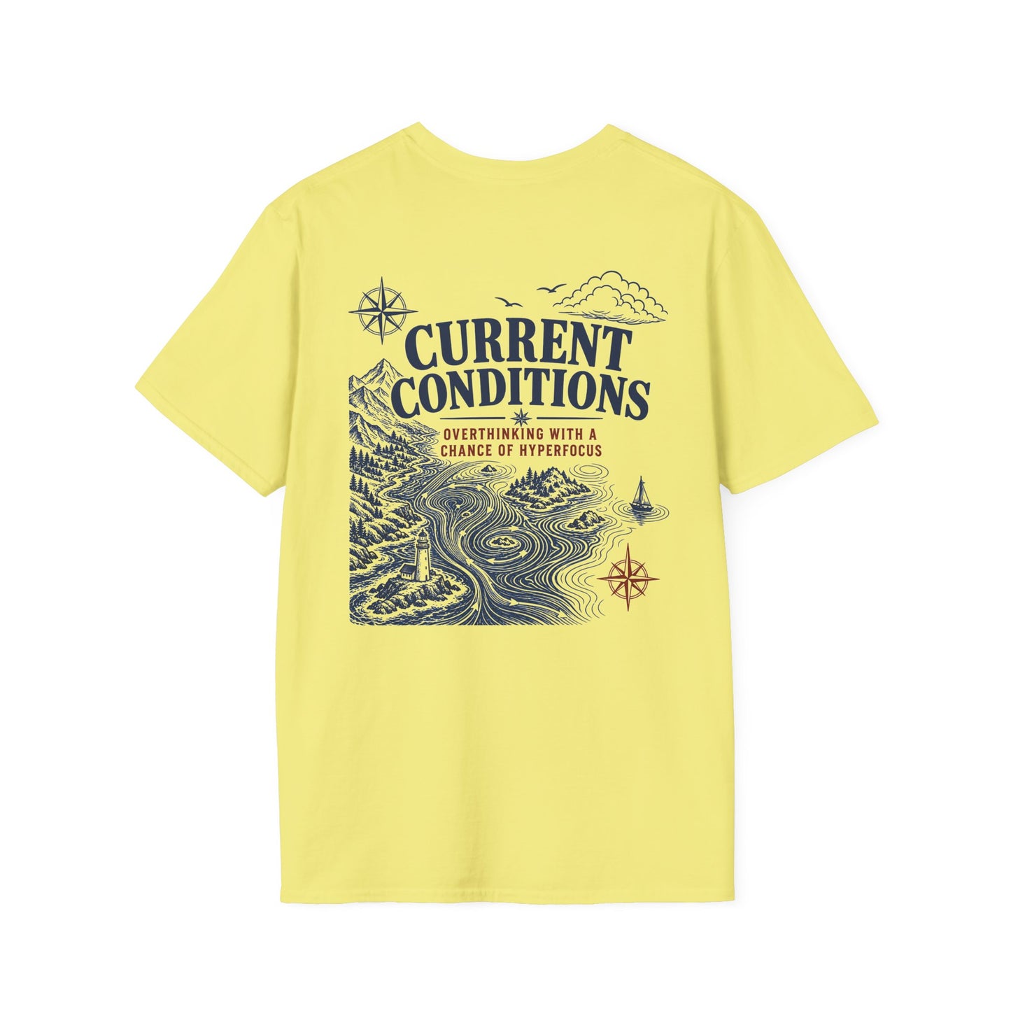 "Current Conditions" Nautical Lighthouse Compass Graphic T-Shirt