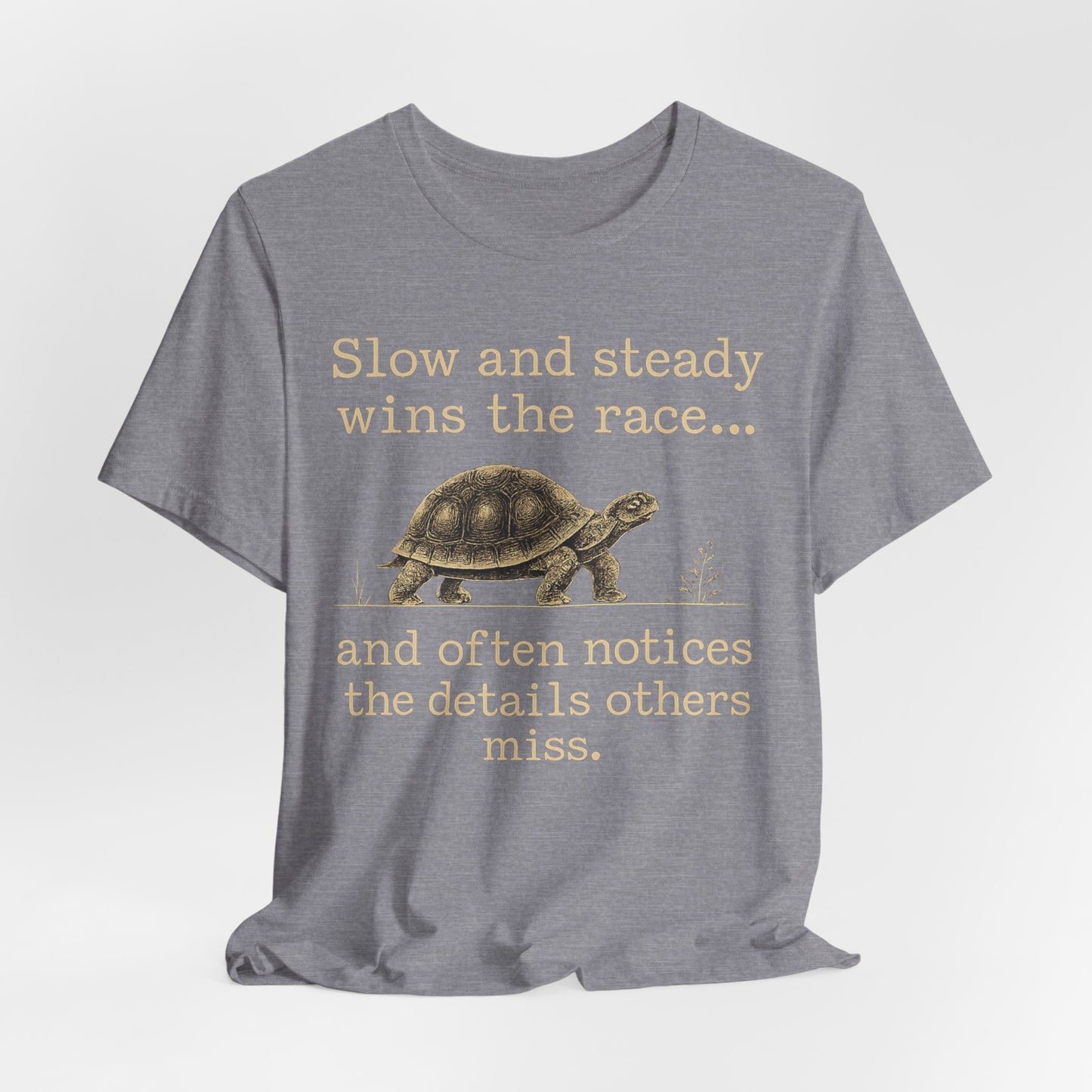 Slow and Steady Wins the Race T-Shirt — Detail-Oriented Turtle Graphic Tee image 27