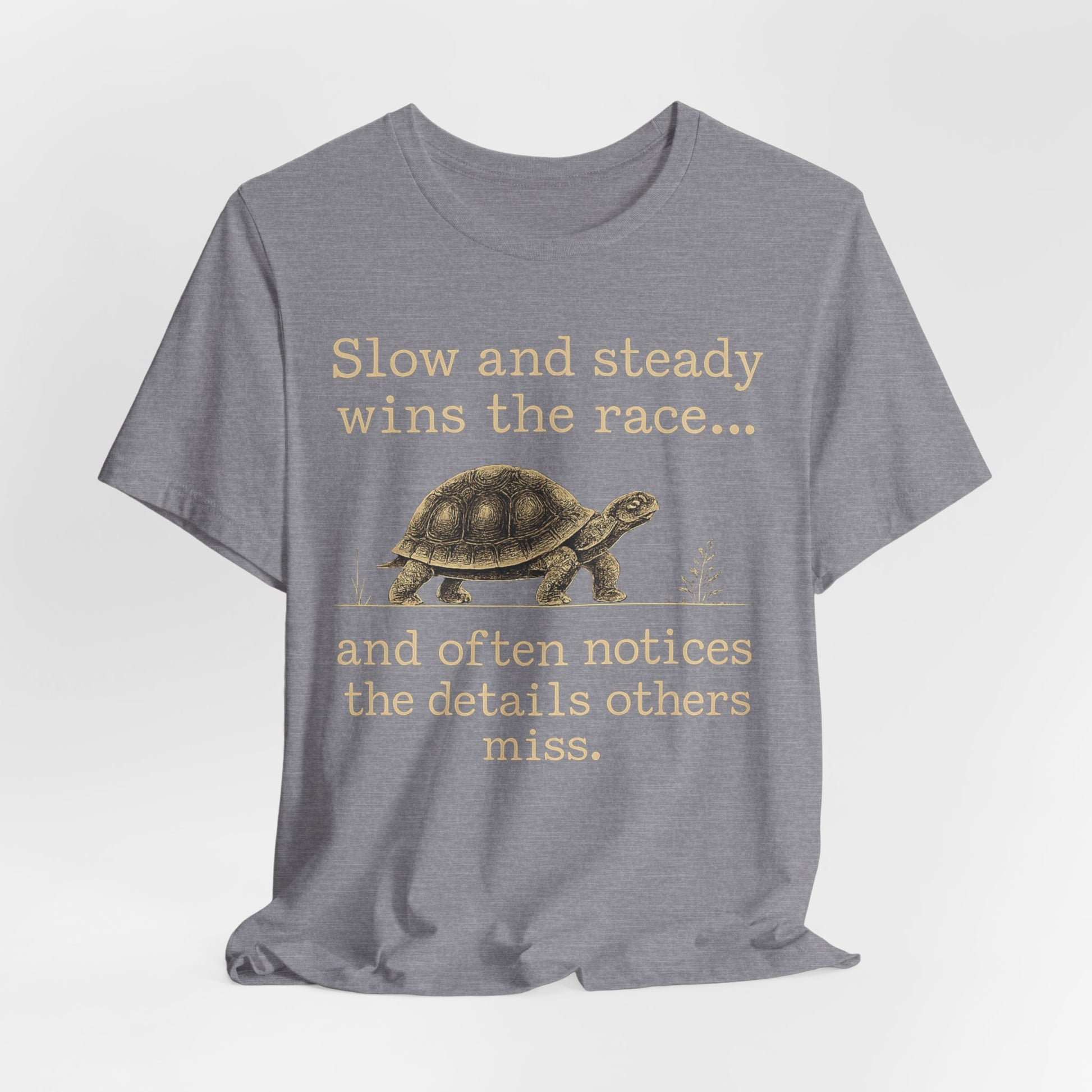 Slow and Steady Wins the Race T-Shirt — Detail-Oriented Turtle Graphic Tee image 27