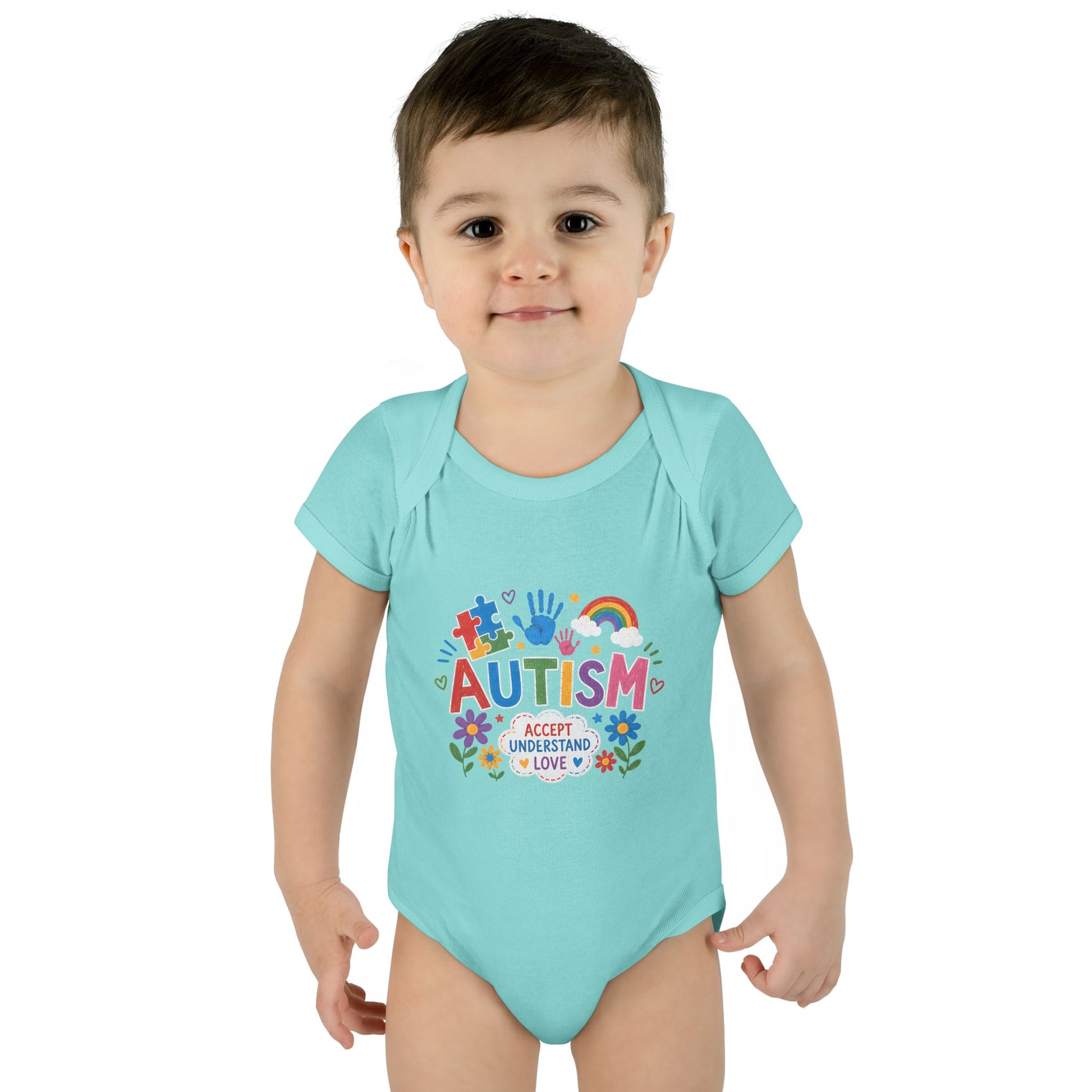 Autism Awareness Infant Bodysuit — 'Accept Understand Love' Colorful Design image 26