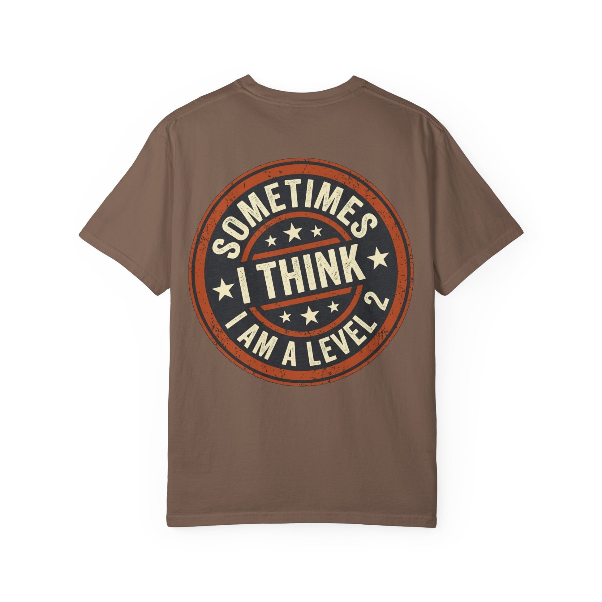 Sometimes I think I Am A Level 2 Tee Shirt -PRINT ON BACK- Comical T-Shirt -ASD Levels image