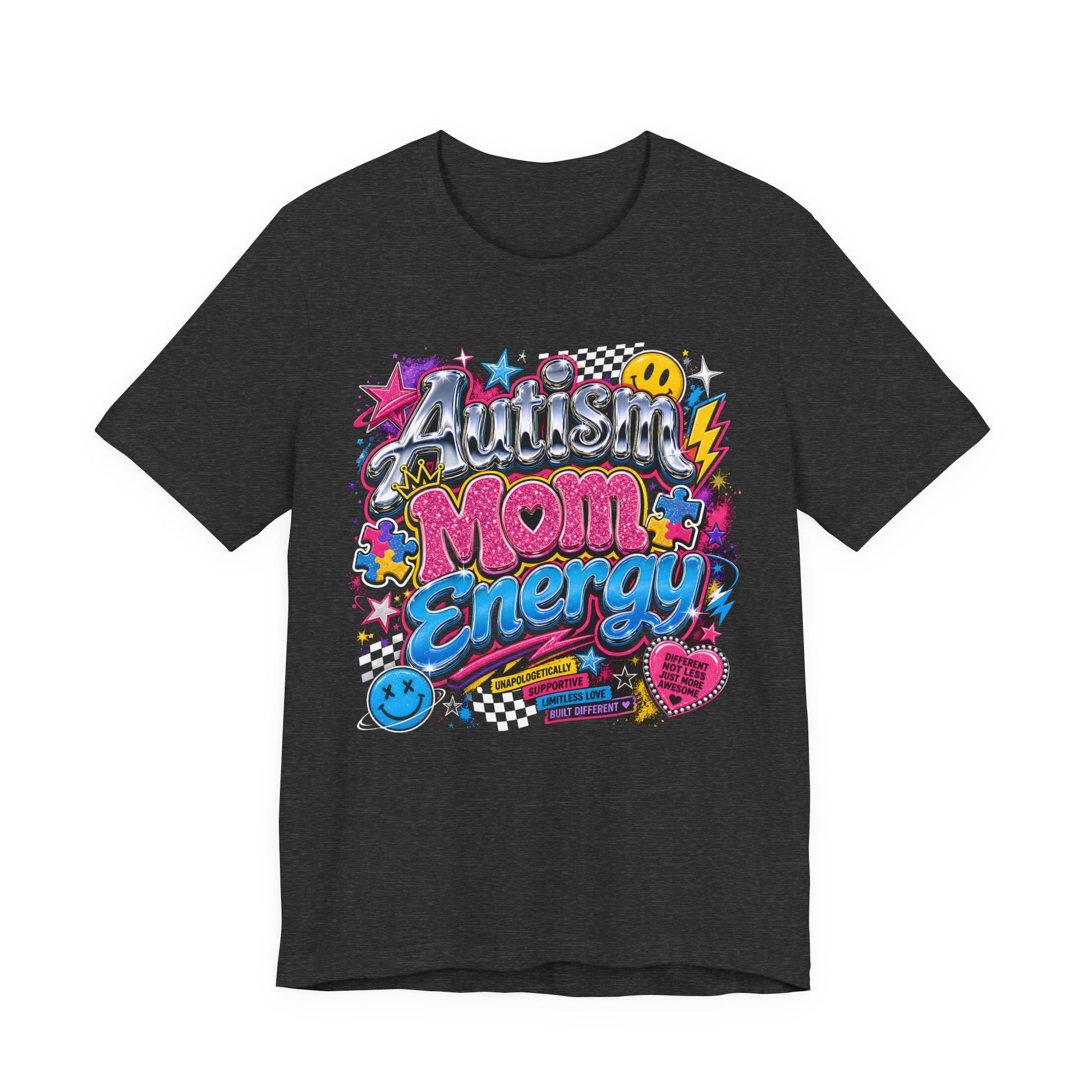 Autism Mom Energy T-Shirt — Colorful Supportive Graphic Tee for Autism Awareness image