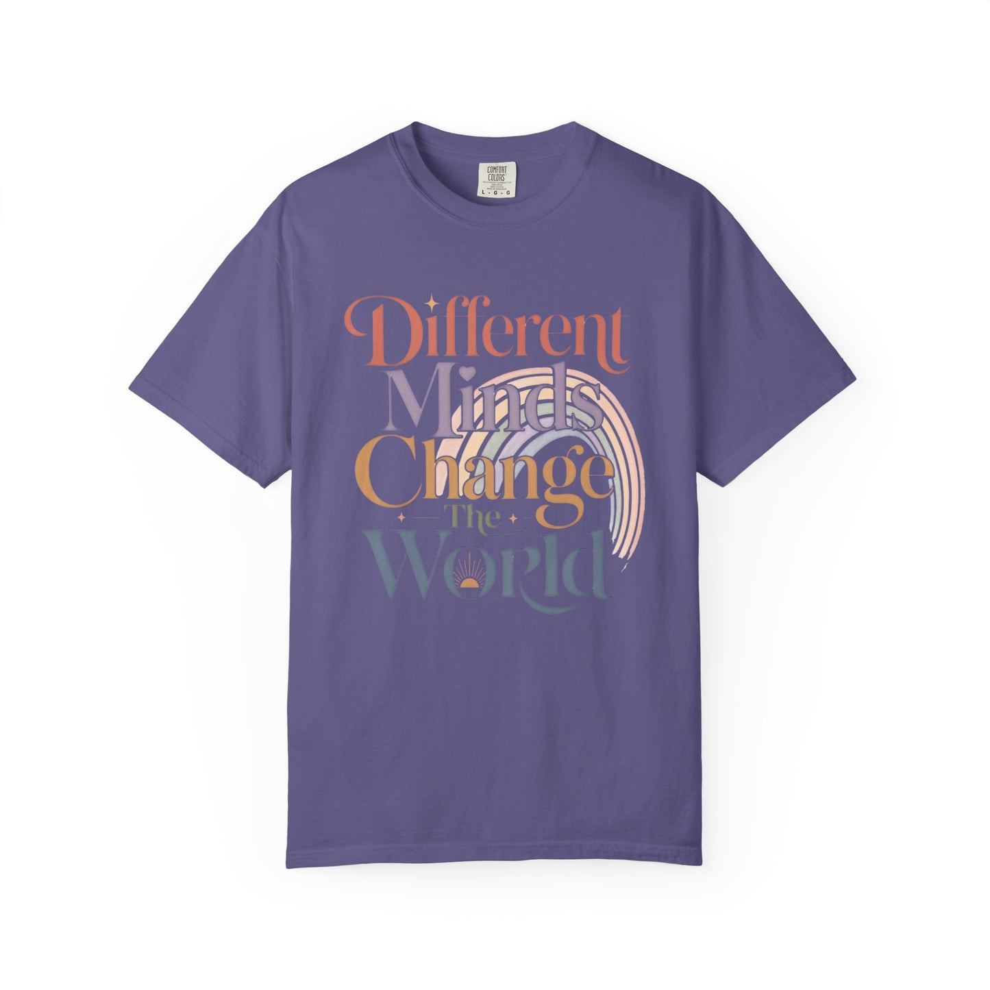 Different Minds Change the World T-Shirt — Inspirational Retro Typography Tee image