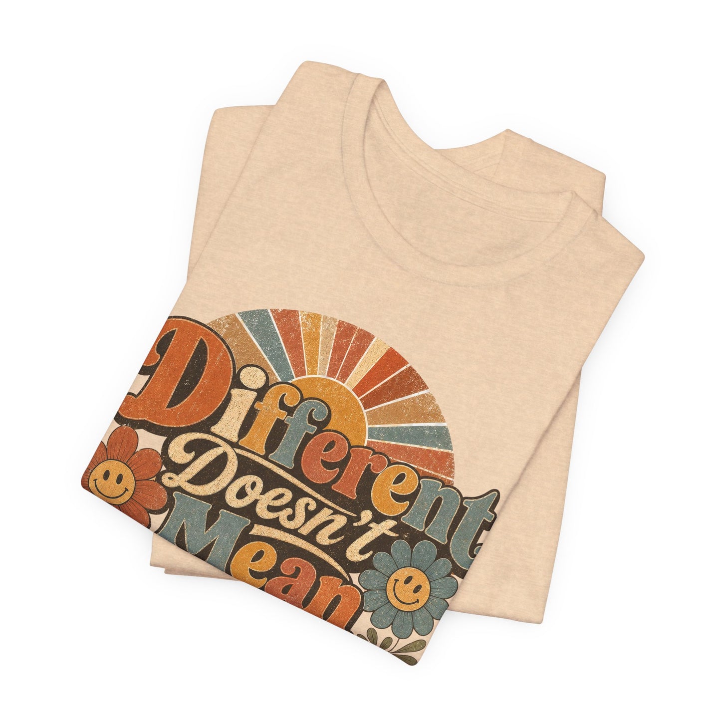 Different Doesn't Mean Less Retro Graphic Tee image 7