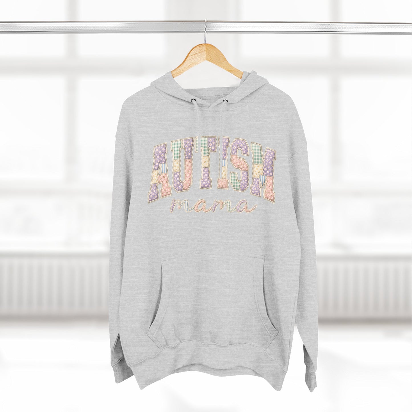 Autism Mama Hoodie — Pastel Patchwork-Pattern Support Sweatshirt image 7