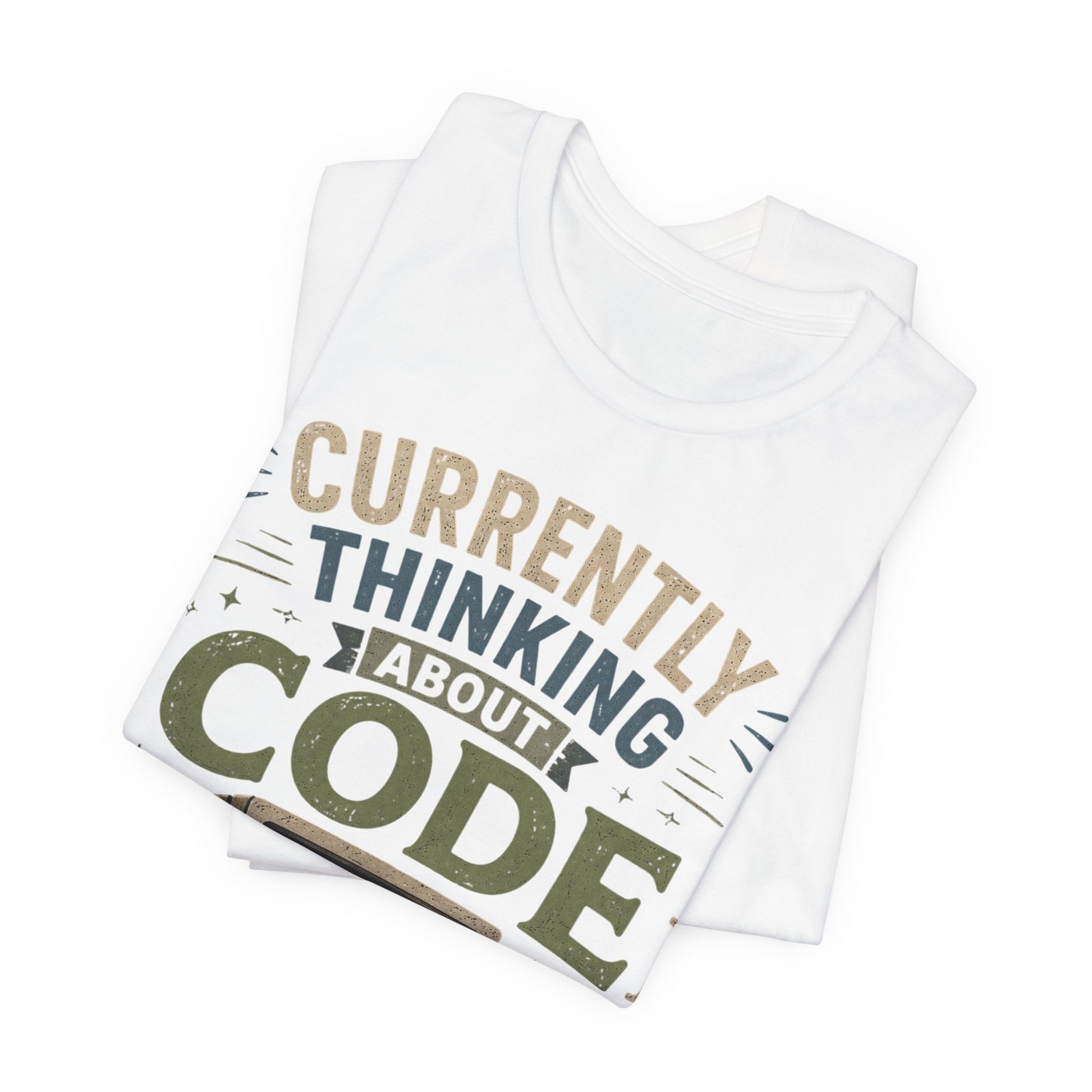 Currently Thinking About Code T-Shirt — Funny Programmer Graphic Tee image 1