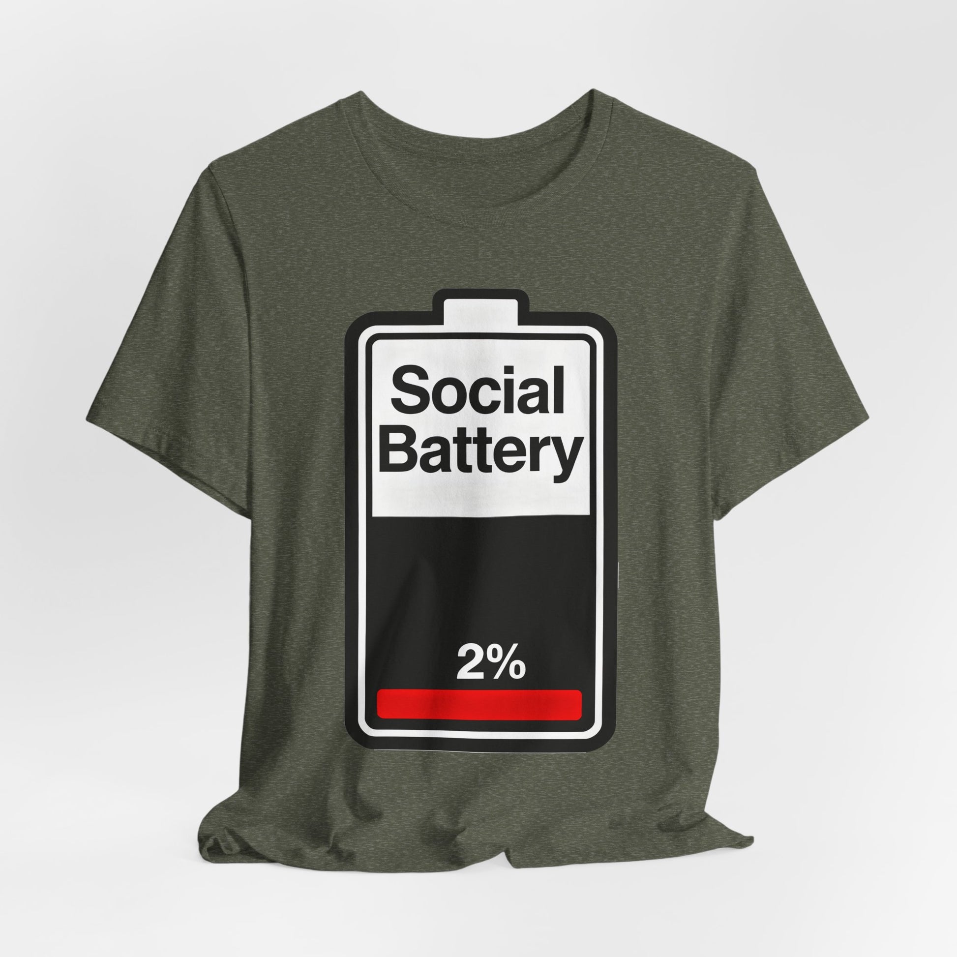 Social Battery 2% T-Shirt — Funny Introvert Low Energy Tee image 27