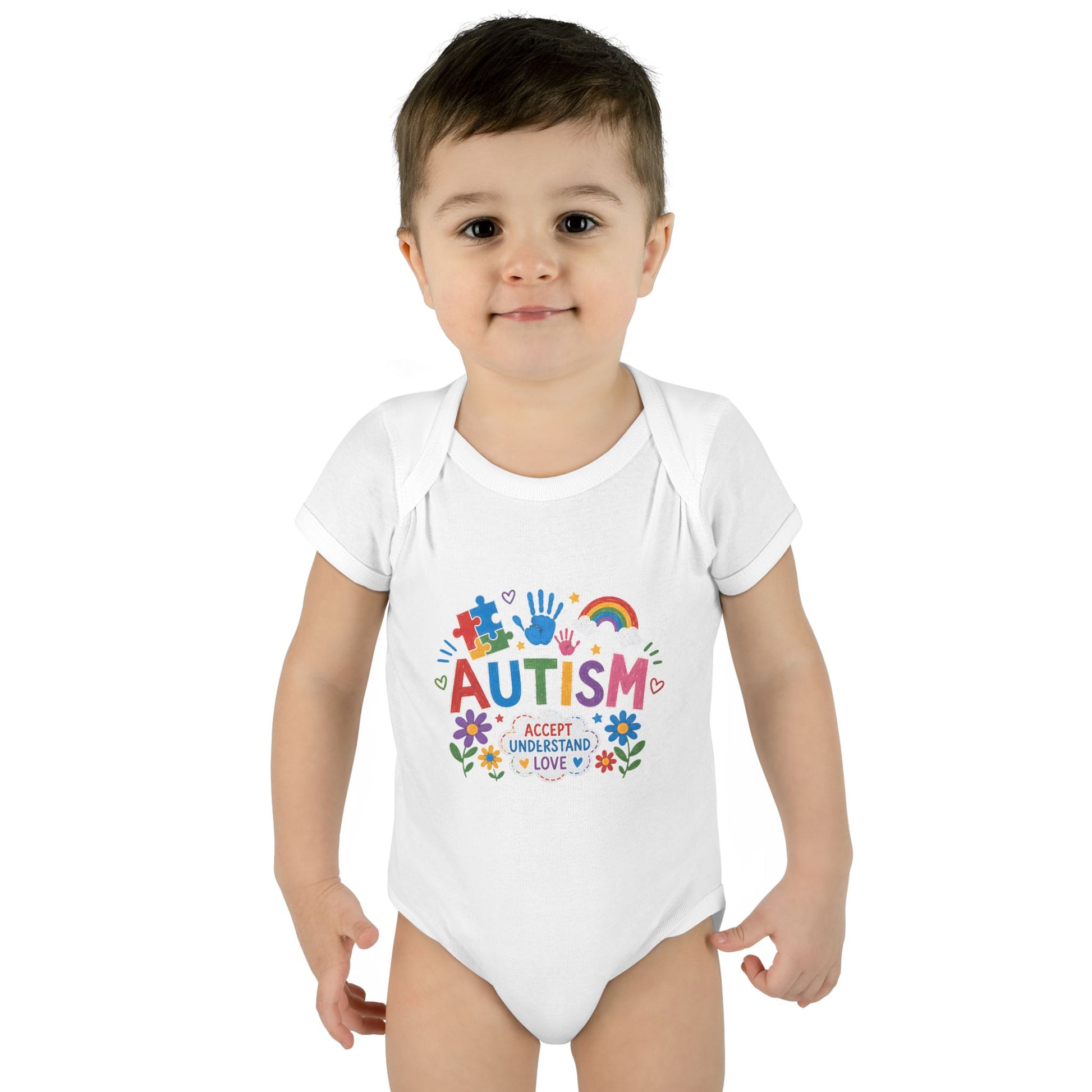 Autism Awareness Infant Bodysuit — 'Accept Understand Love' Colorful Design image 5