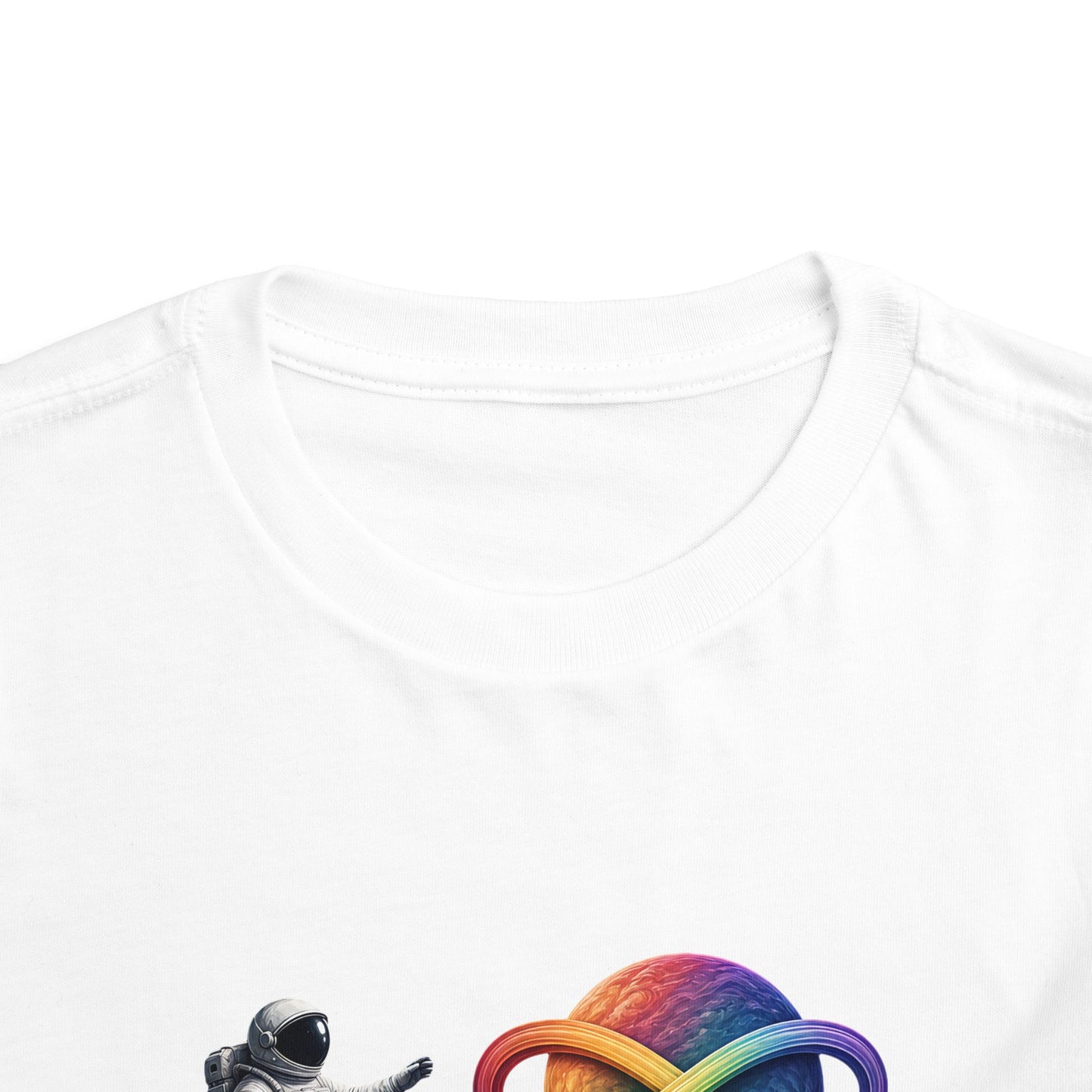 Toddler Tee — Rainbow Infinity Planet & Astronaut Graphic