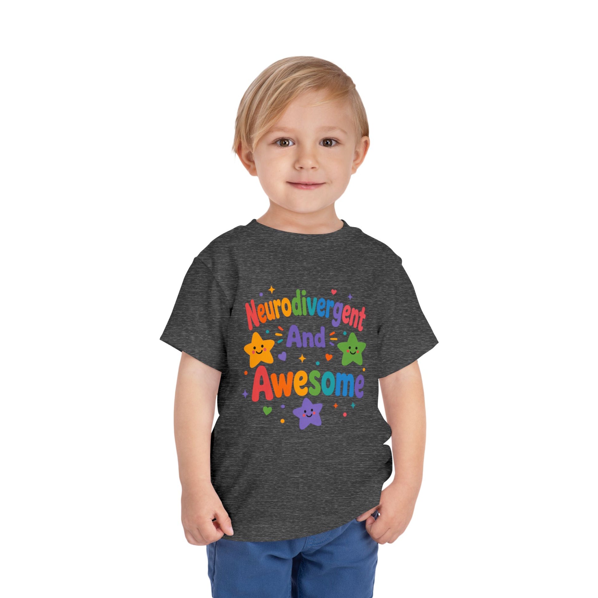 Neurodivergent and Awesome Toddler Tee — Colorful Pride Kids Shirt image 30
