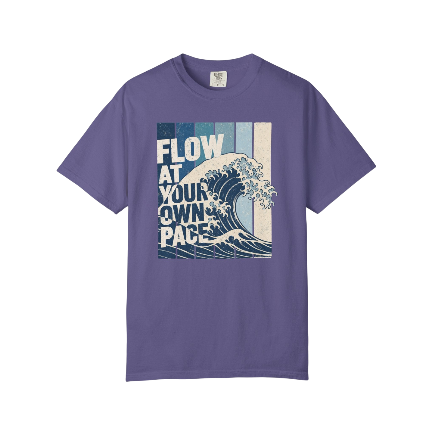 Flow at Your Own Pace T-Shirt — Vintage Surf Wave Graphic Tee