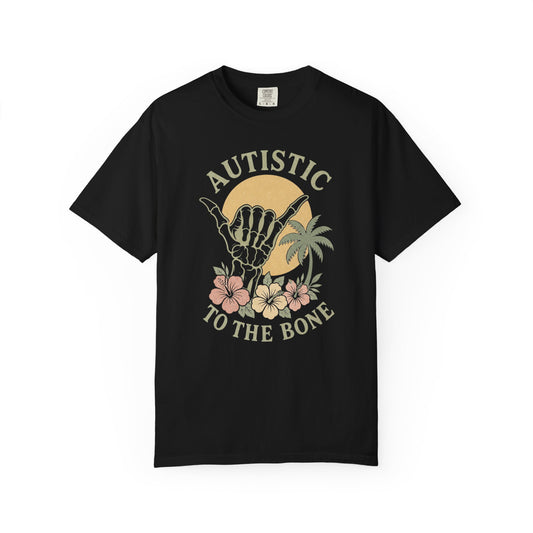 Autistic to the Bone T-Shirt — Retro Surf Shaka Autism Pride Tee