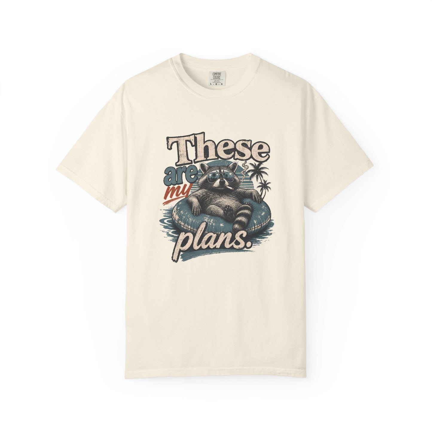 These Are My Plans T-Shirt — Neurodivergent Raccoon Beach Vibes Graphic Tee