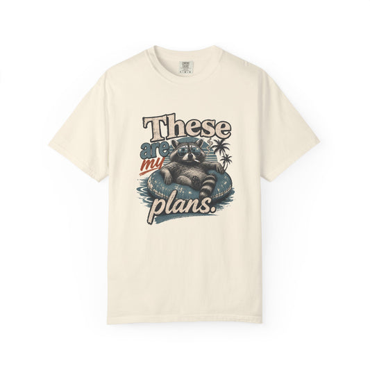 These Are My Plans T-Shirt — Neurodivergent Raccoon Beach Vibes Graphic Tee