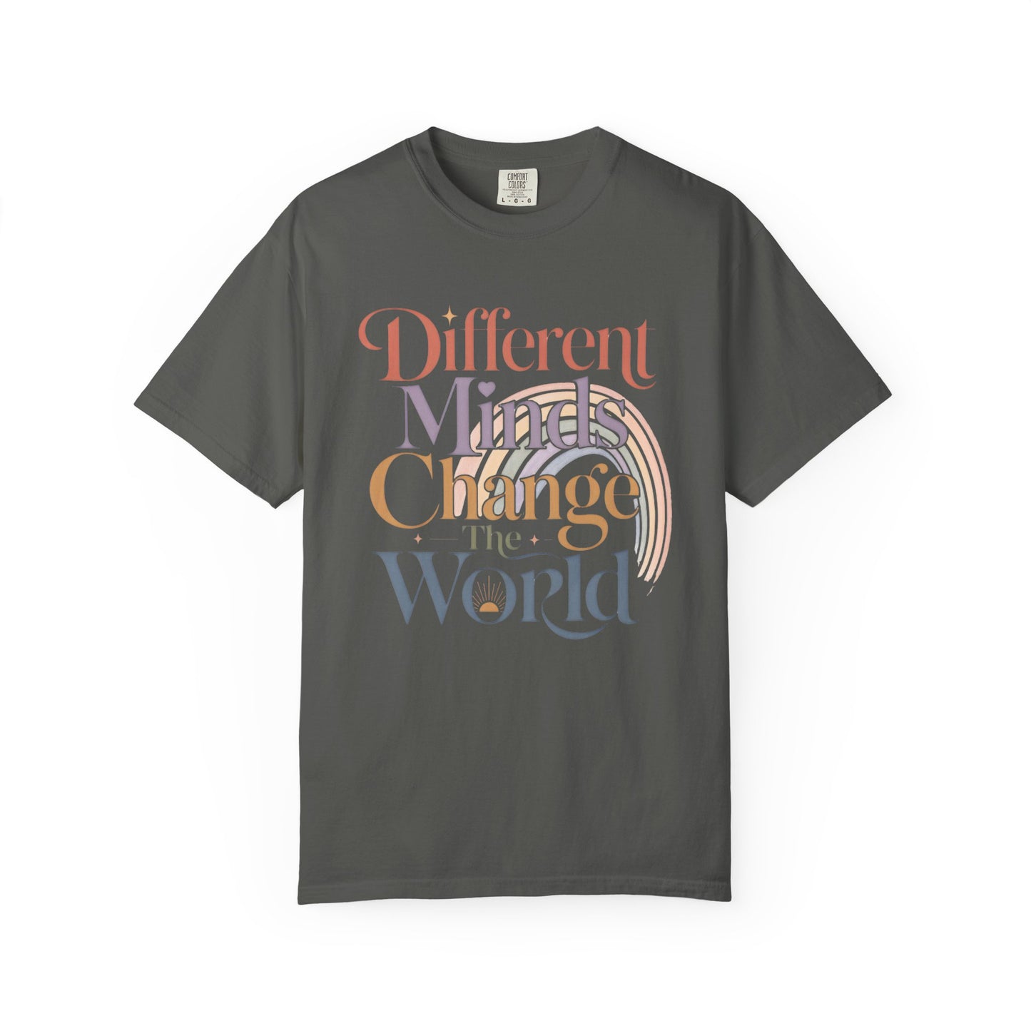 Different Minds Change the World T-Shirt — Inspirational Retro Typography Tee image
