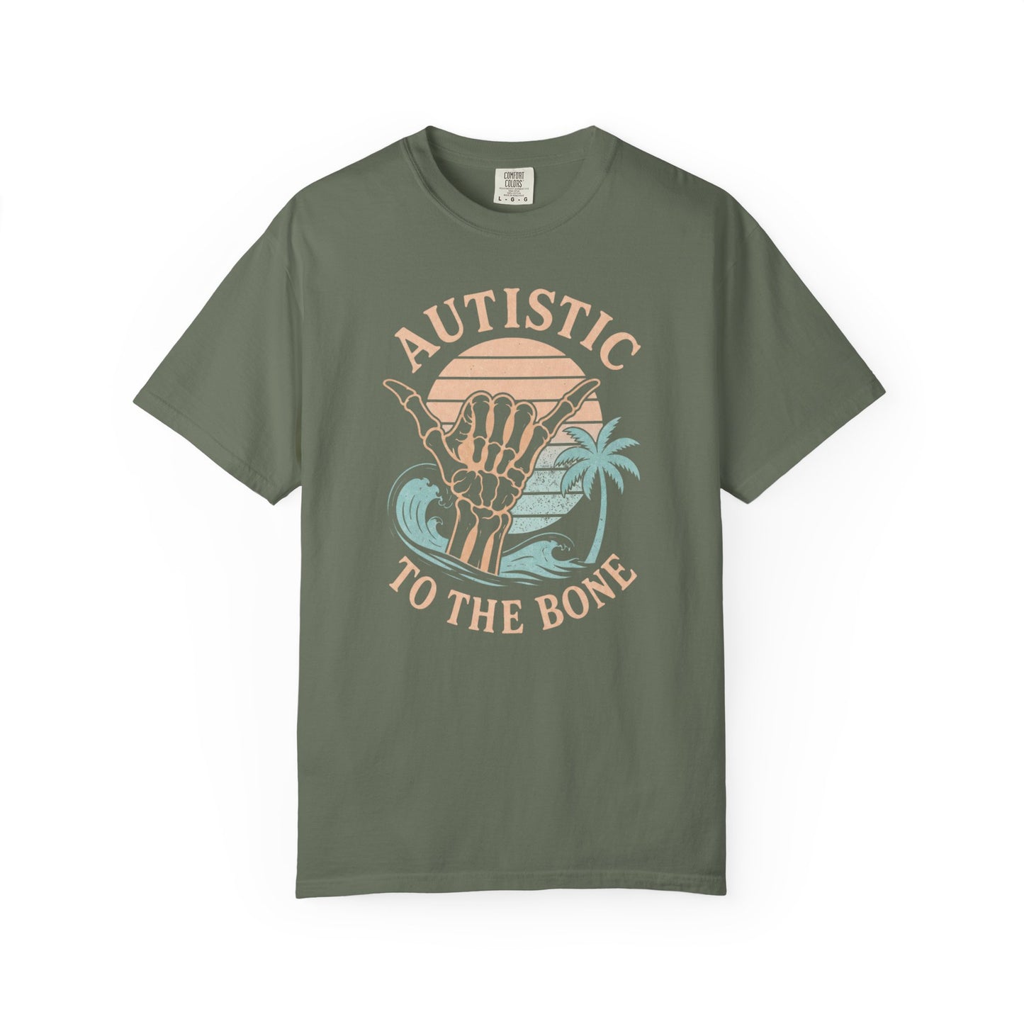 Autistic to the Bone T-Shirt — Retro Beach Skeleton Graphic Tee