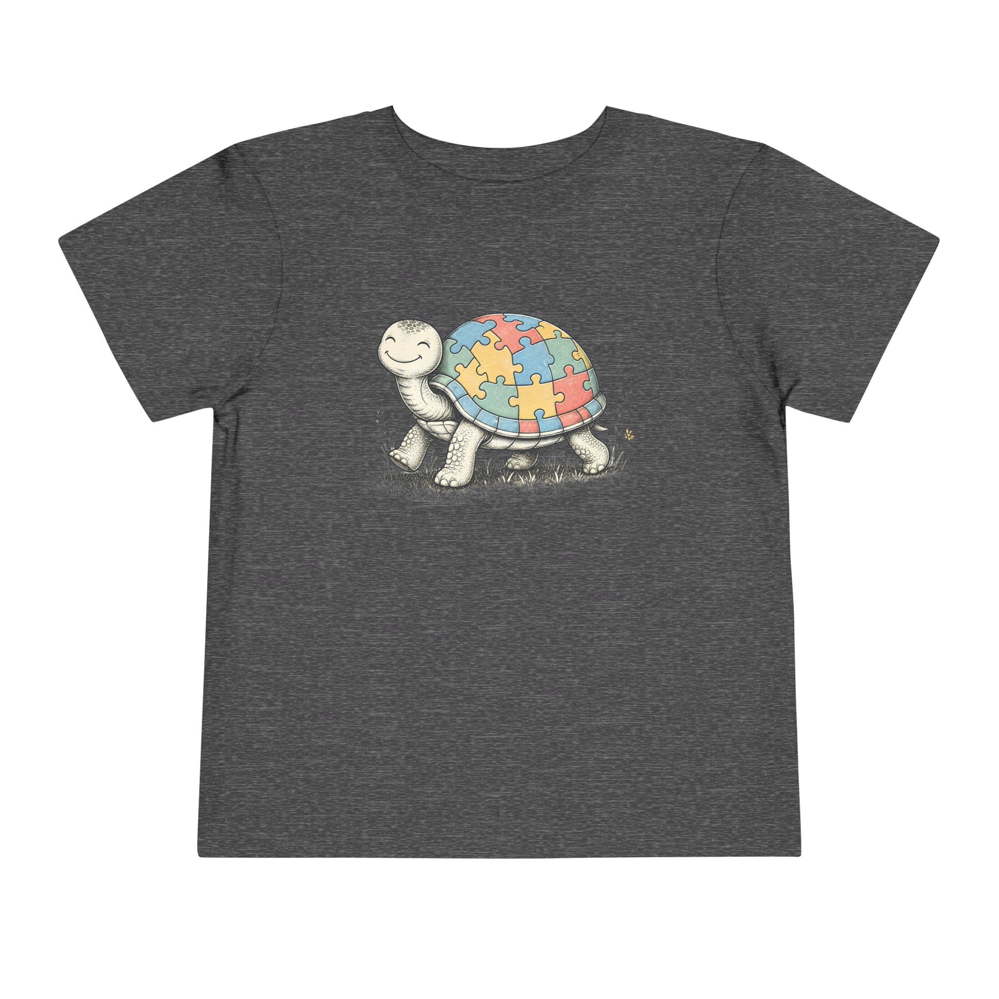 Autism Awareness Turtle Toddler Tee - Dark Heather Grey, 3T image
