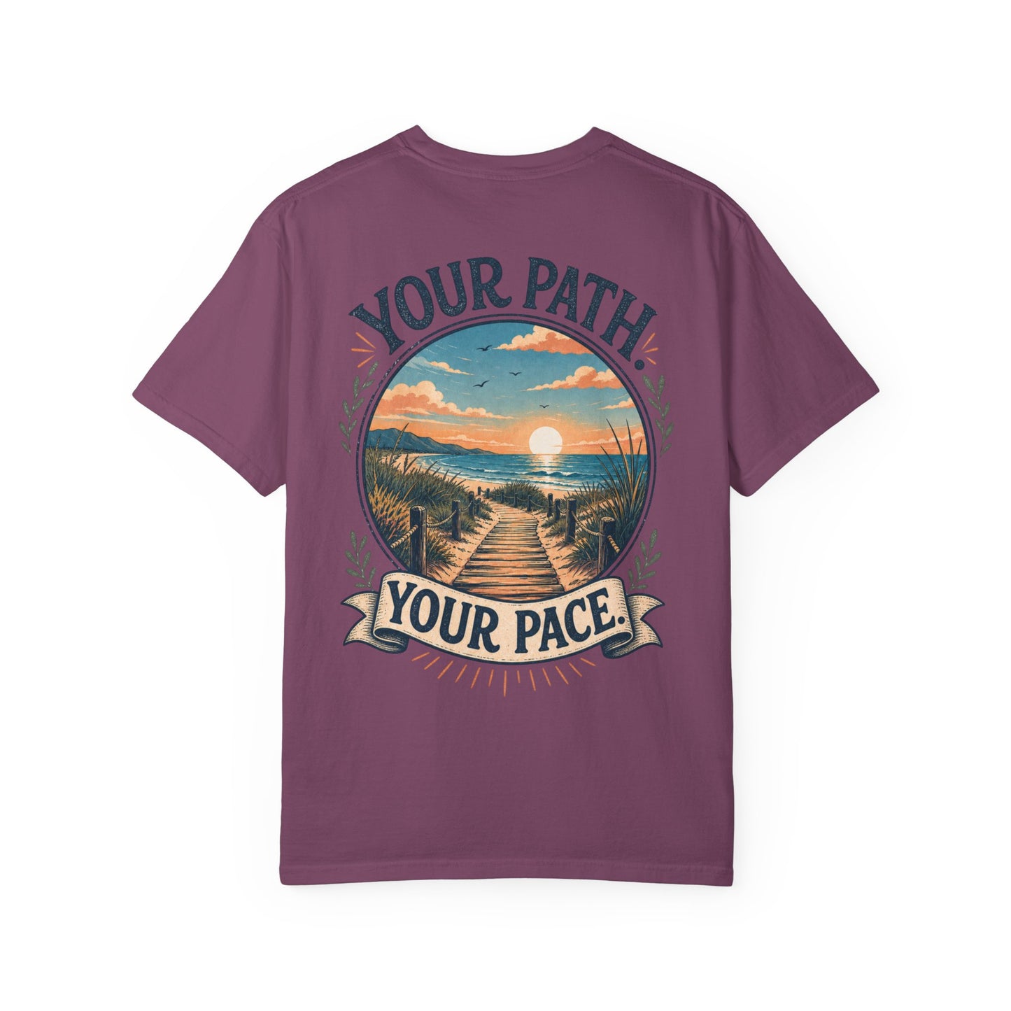Your Path, Your Pace T-Shirt — Scenic Beach Sunset Graphic Tee