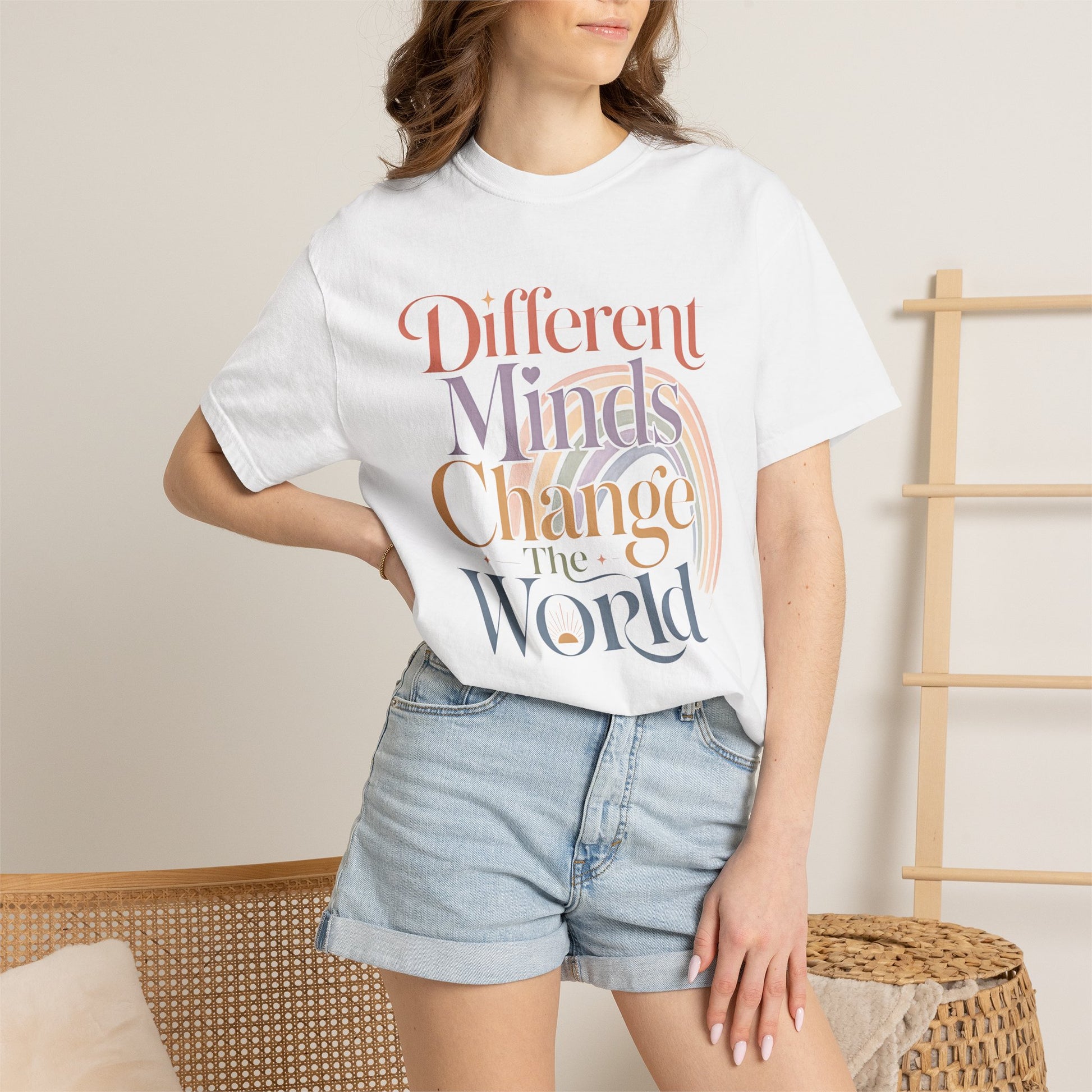 Different Minds Change the World T-Shirt — Inspirational Retro Typography Tee image 3