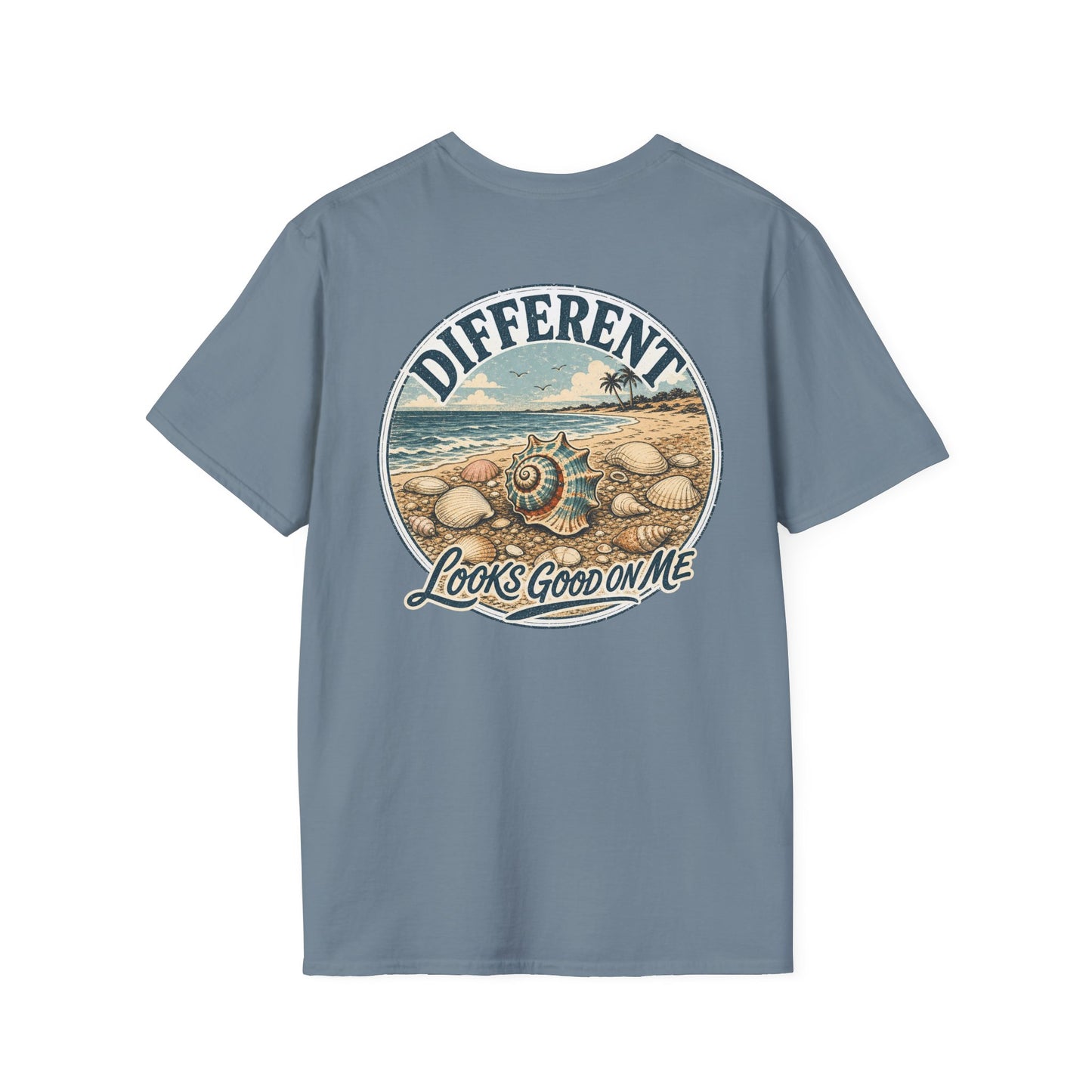 "Different Looks Good On Me" Vintage Seashell Graphic Tee