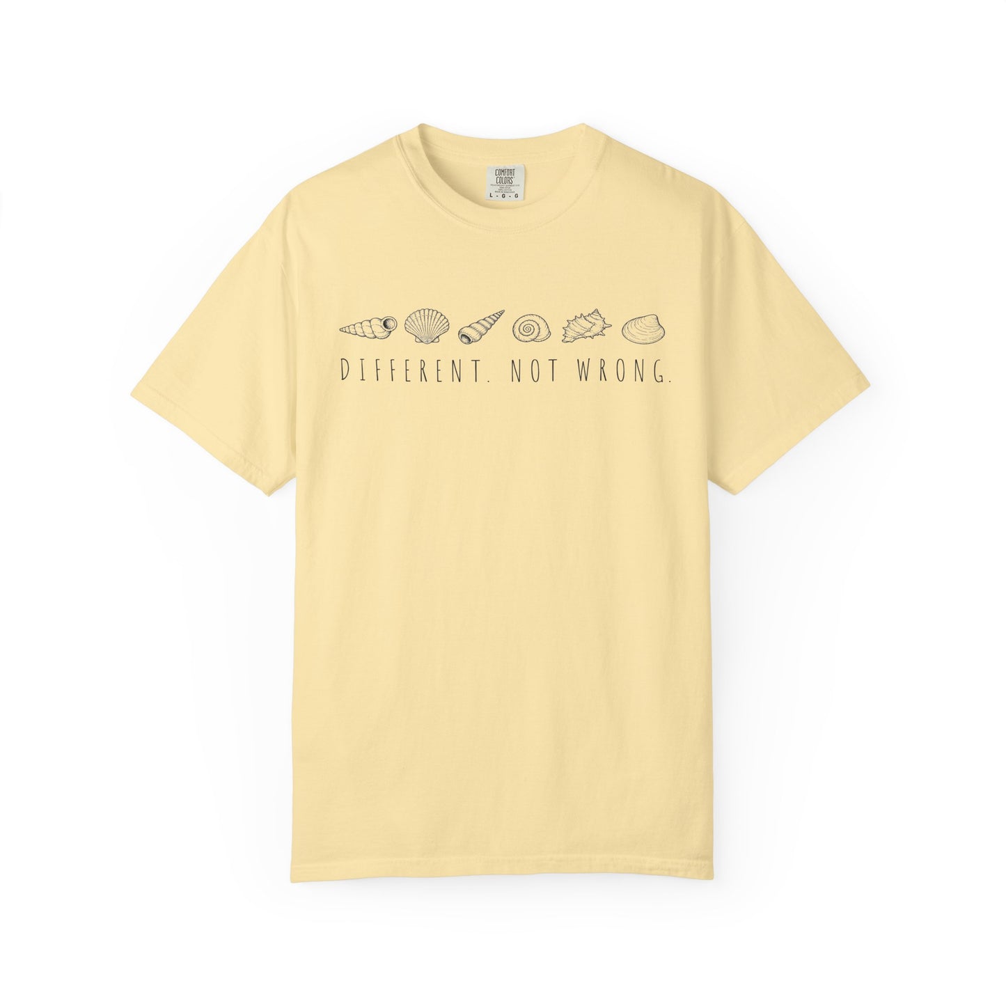 Different Not Wrong Seashell Graphic T-Shirt