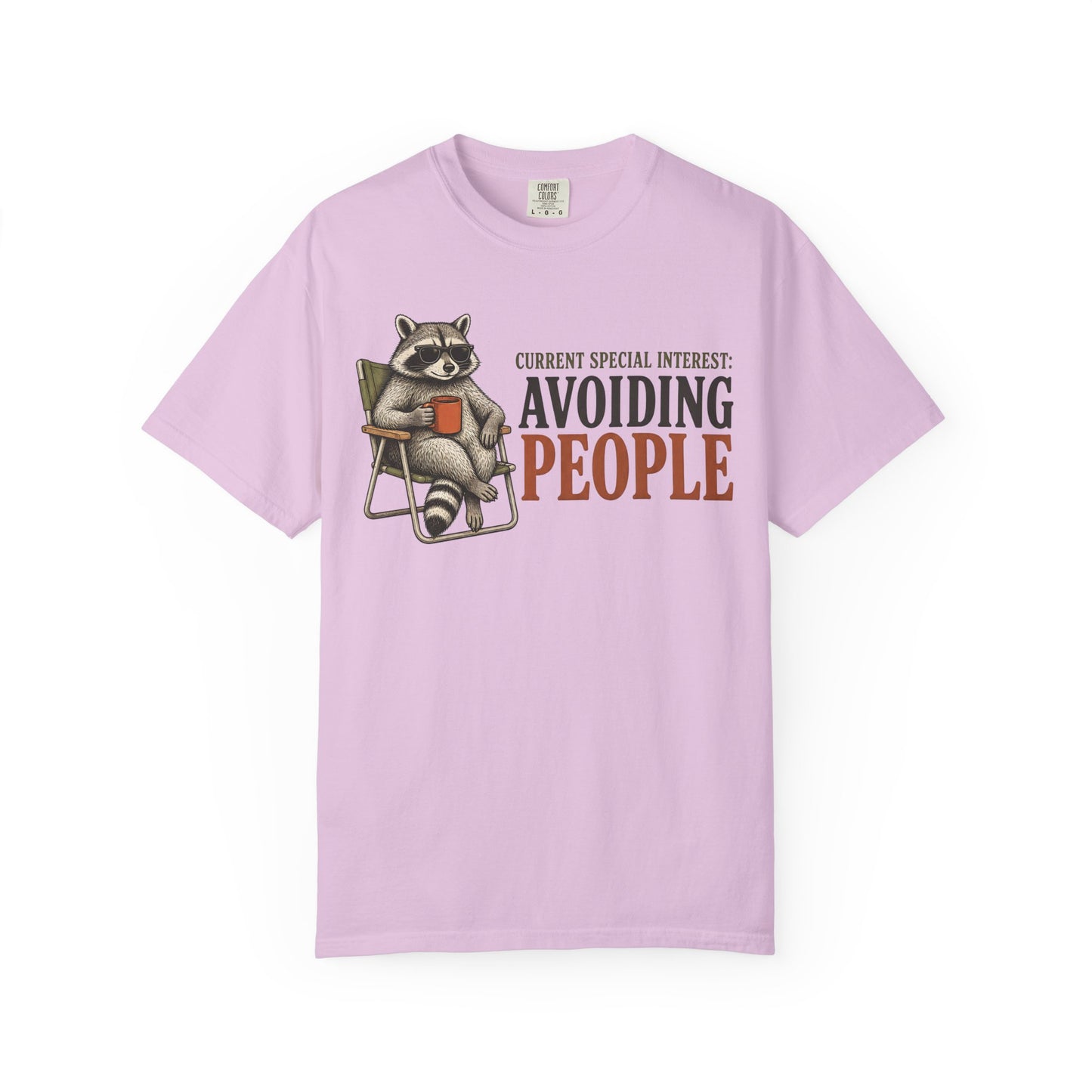 Avoiding People T-Shirt — Raccoon Reading Graphic Tee