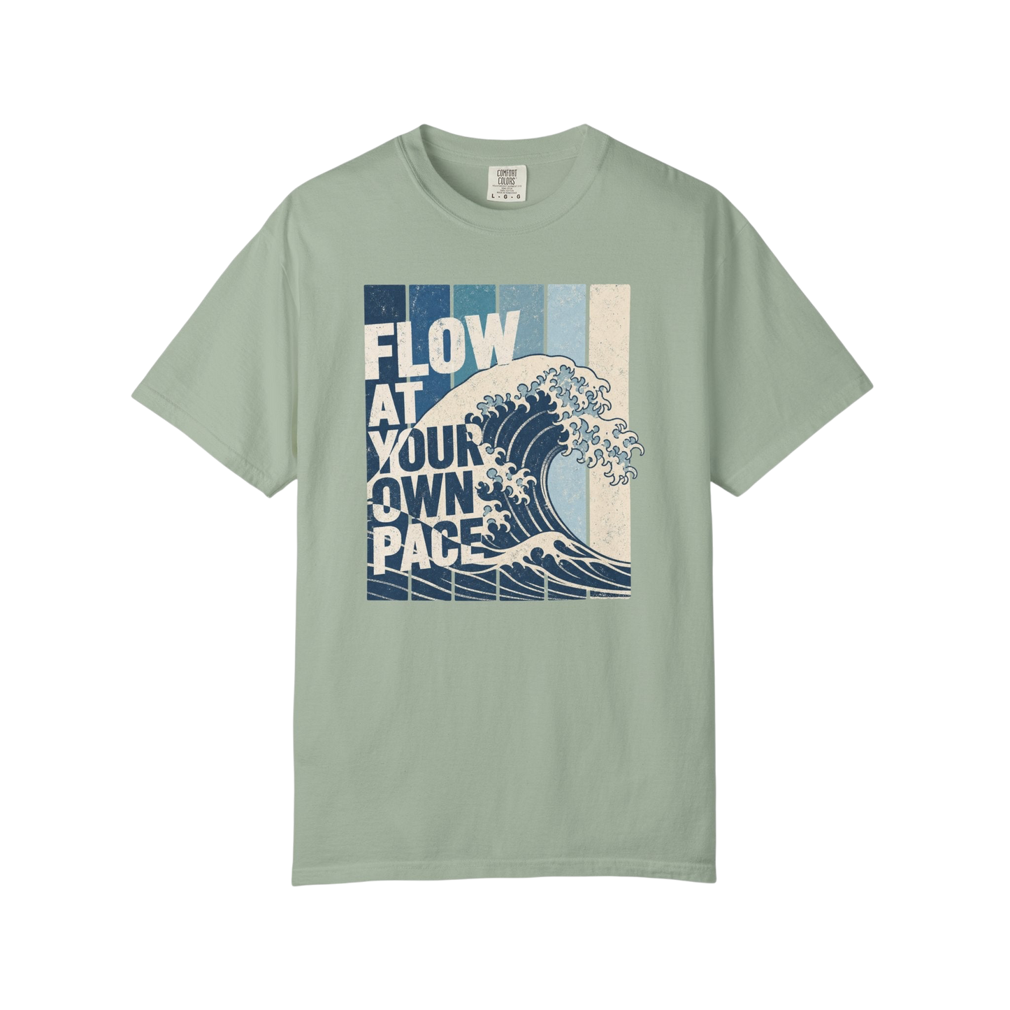 Flow at Your Own Pace T-Shirt — Vintage Surf Wave Graphic Tee