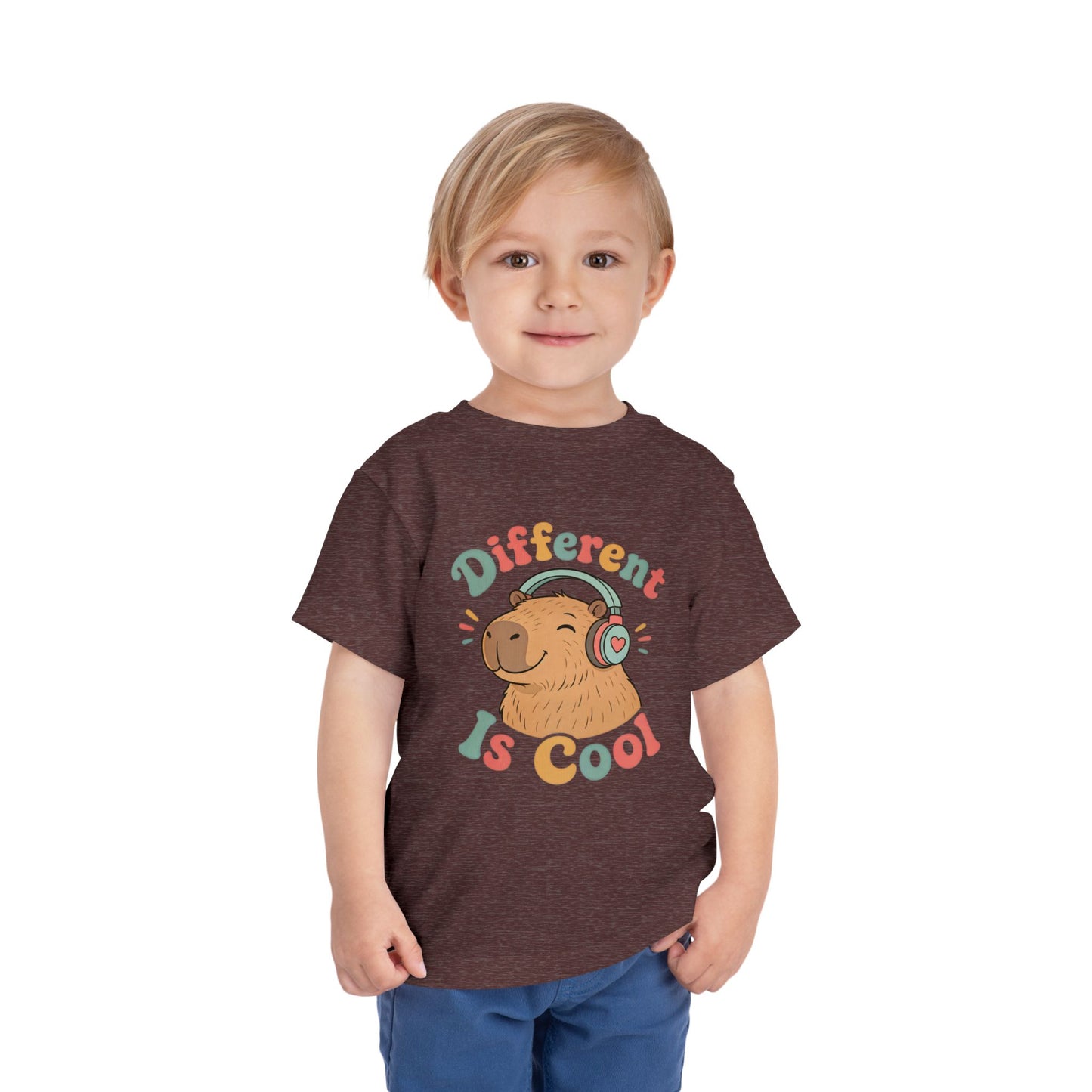 Toddler Tee — 'Different Is Cool' Capybara Graphic Kids Shirt image 34