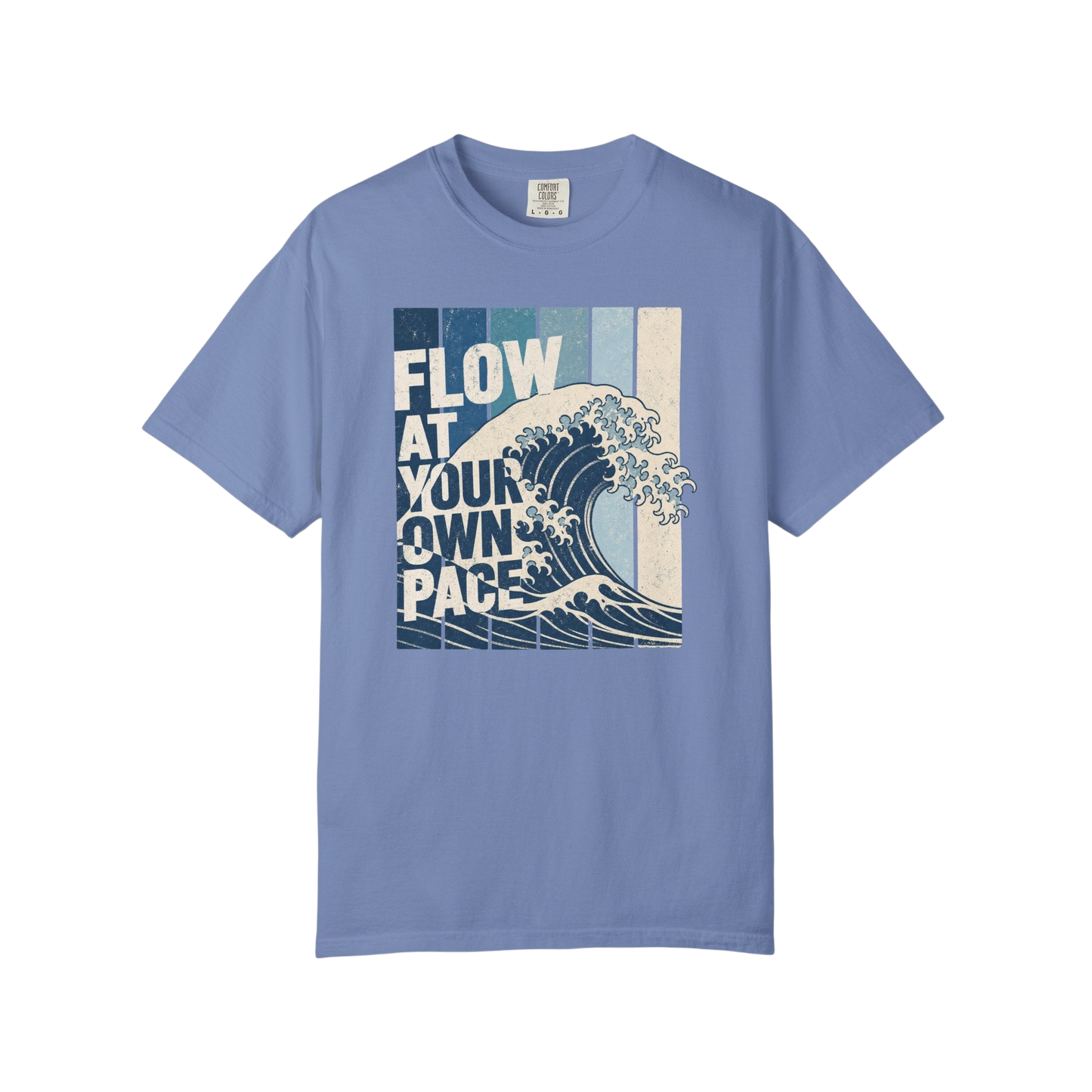 Flow at Your Own Pace T-Shirt — Vintage Surf Wave Graphic Tee