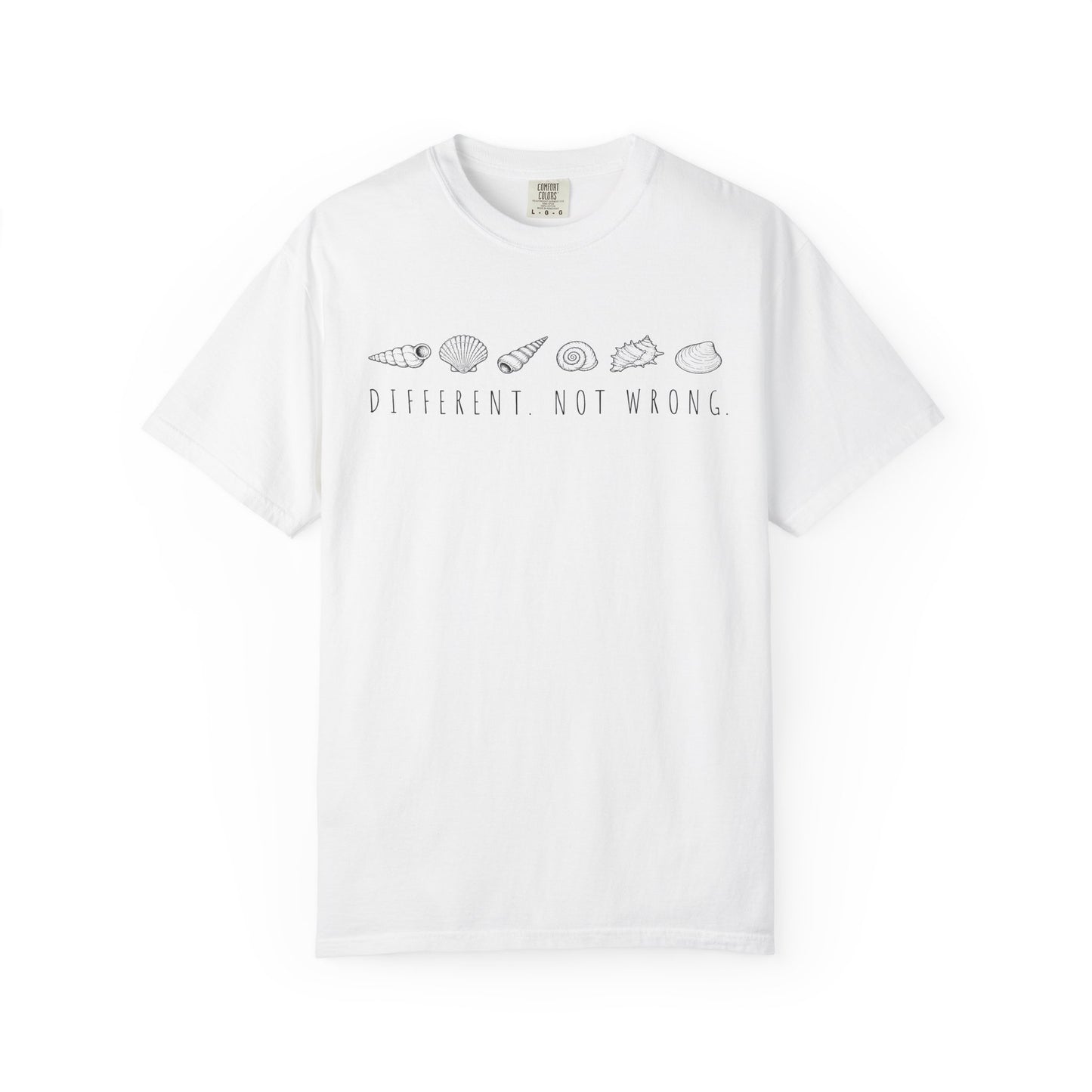 Different Not Wrong Seashell Graphic T-Shirt