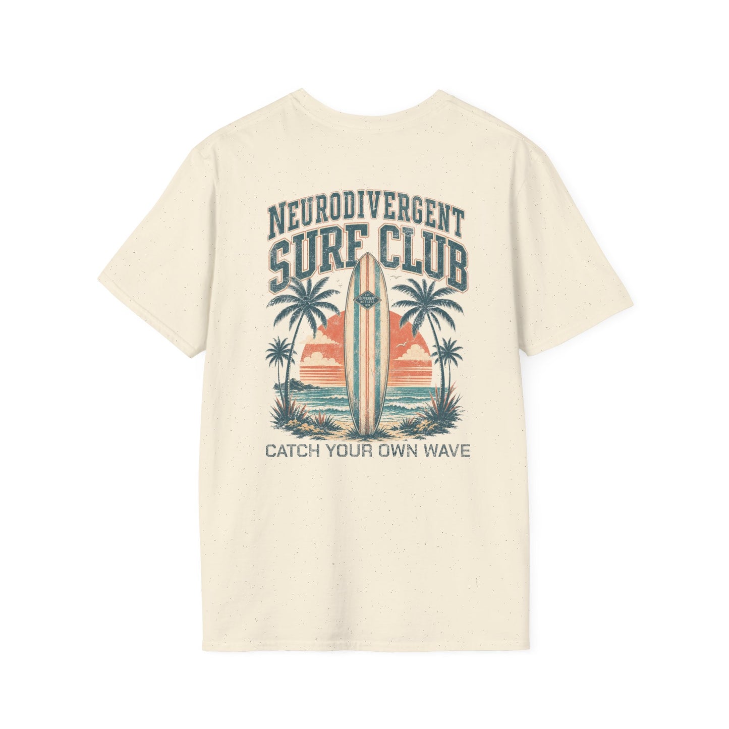 "Catch Your Own Wave" Neurodivergent Surf Club Graphic Tee Shirt