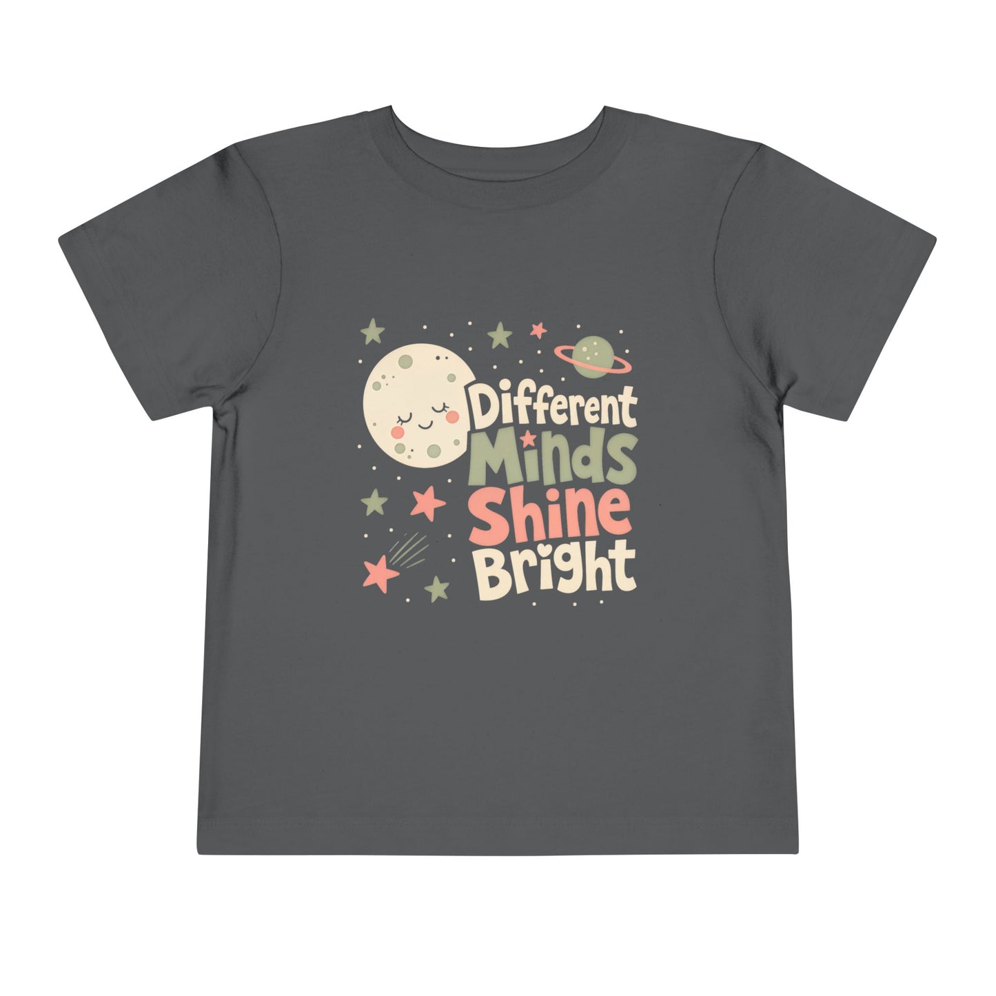 Toddler Tee — "Different Minds Shine Bright" Space Autism Awareness Shirt image 0